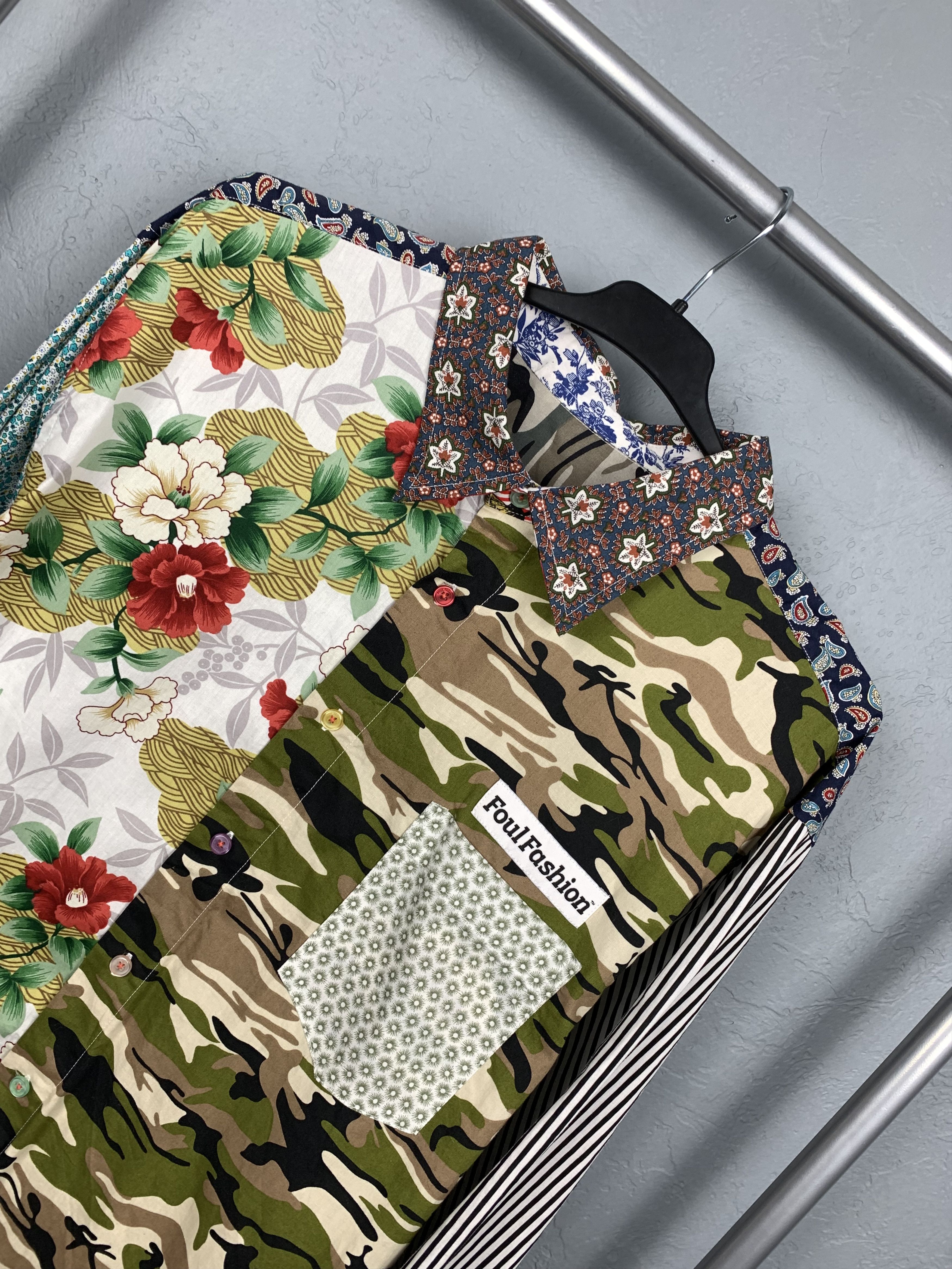 Japanese Brand Japanese Brand Foul Fashion Patchwork Shirt Size US L / EU 52-54 / 3 - 2 Thumbnail