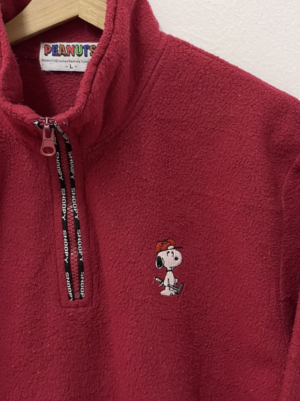 Peanuts × Vintage Vintage Peanuts Mini Logo Quarter Zip Sweatshirt Size US M / EU 48-50 / 2 - 2 Thumbnail