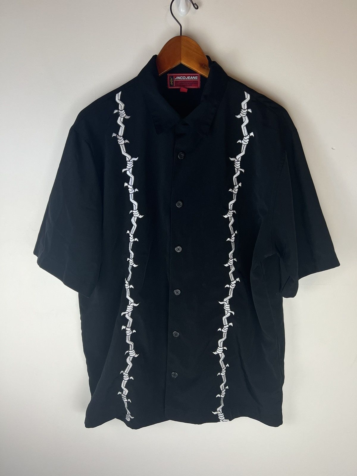 JNCO Jnco Jeans Barbwire Camp Collar Shirt Size US M / EU 48-50 / 2 - 1 Thumbnail
