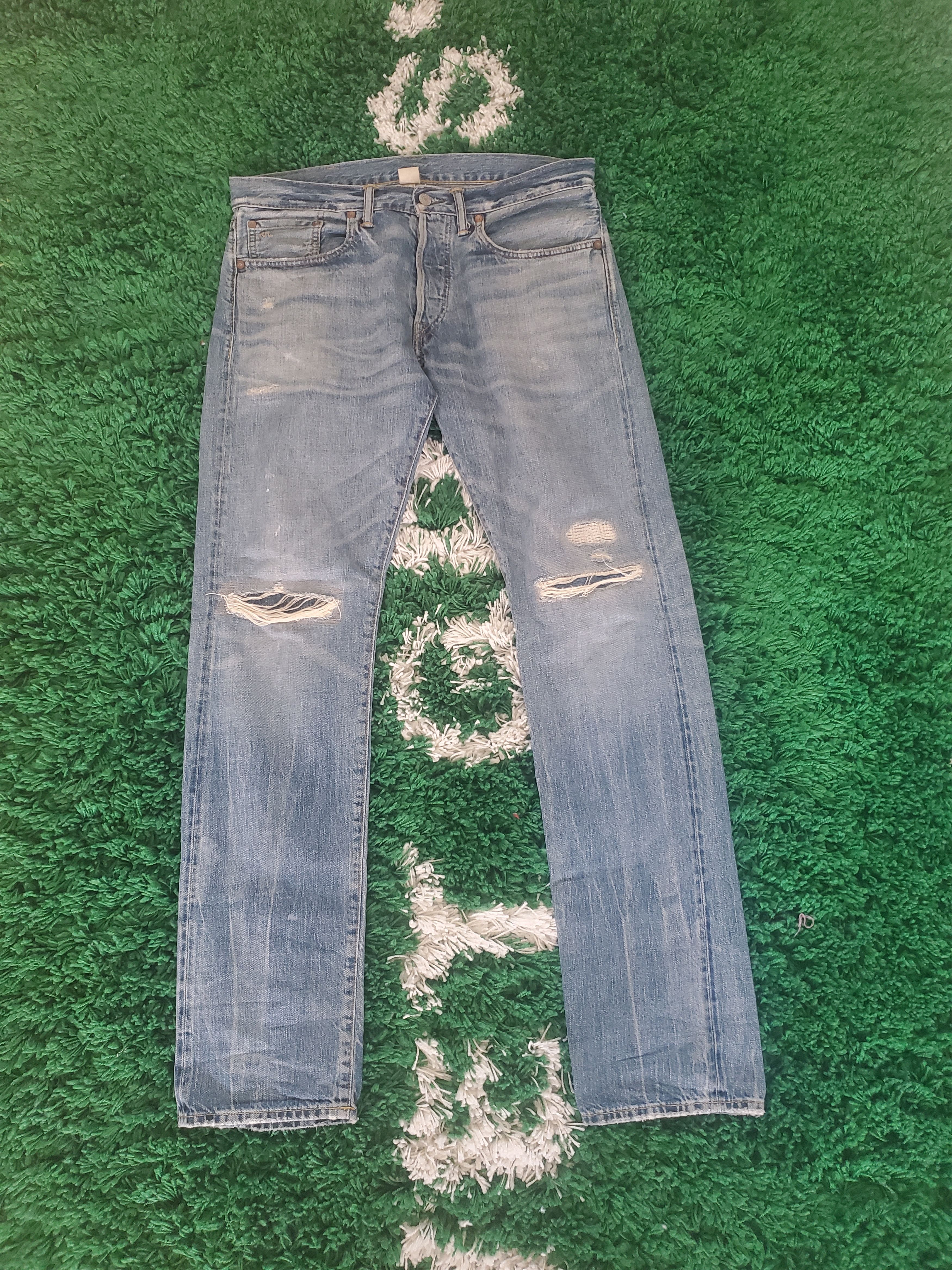 RRL Ralph Lauren RRL Japanese Selvedge Repaired Denim | Grailed