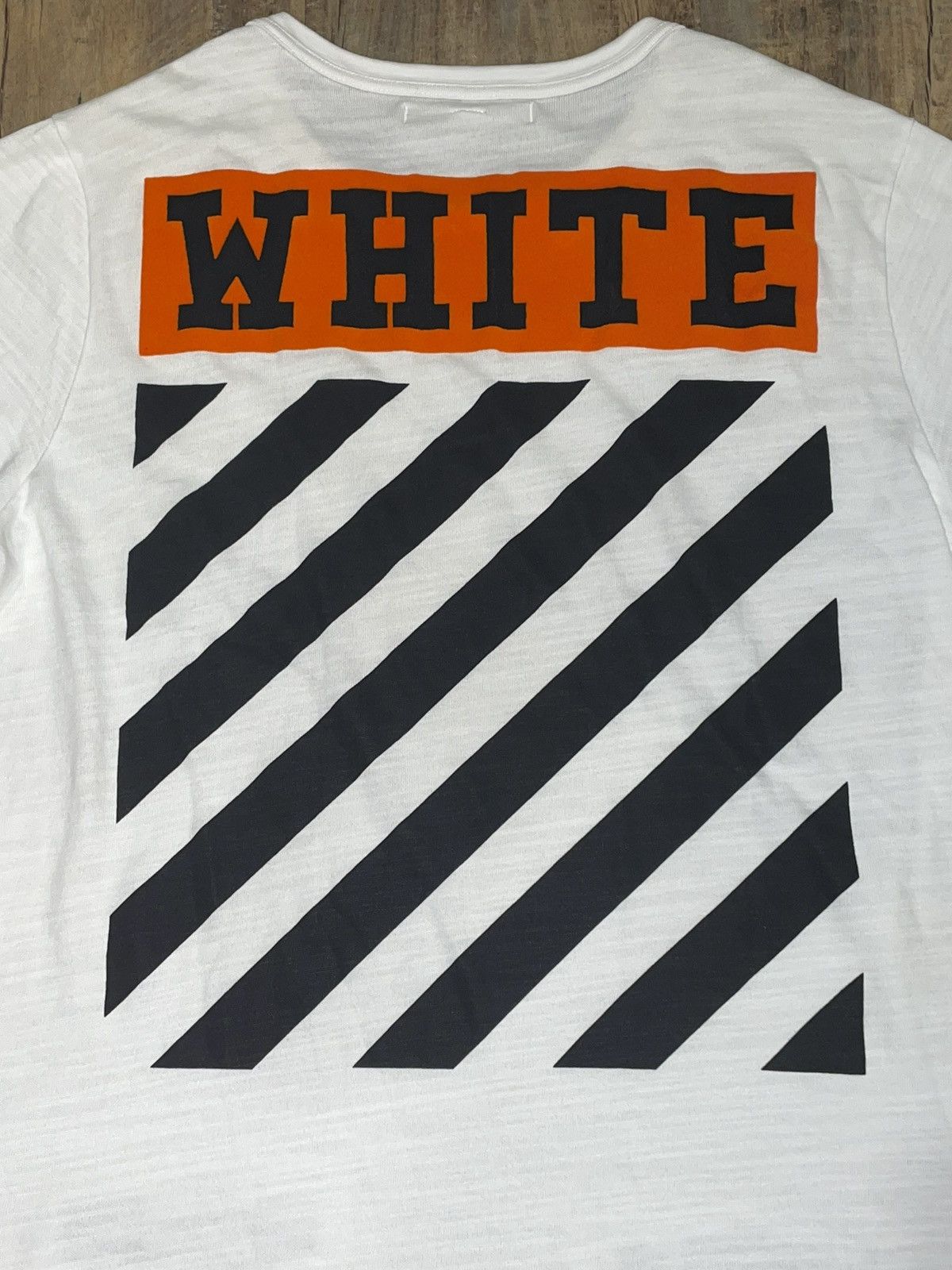 Off-White RARE Off-White Orange Box Logo Diagonals White Tee Oversized Size US S / EU 44-46 / 1 - 3 Thumbnail