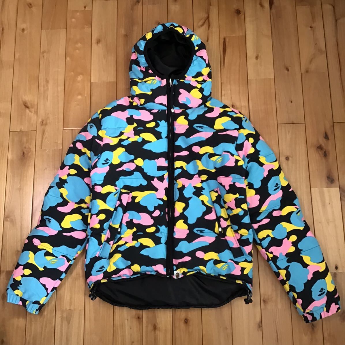 Bape 🔥Reversible cotton candy camo hoodie down jacket multi camo