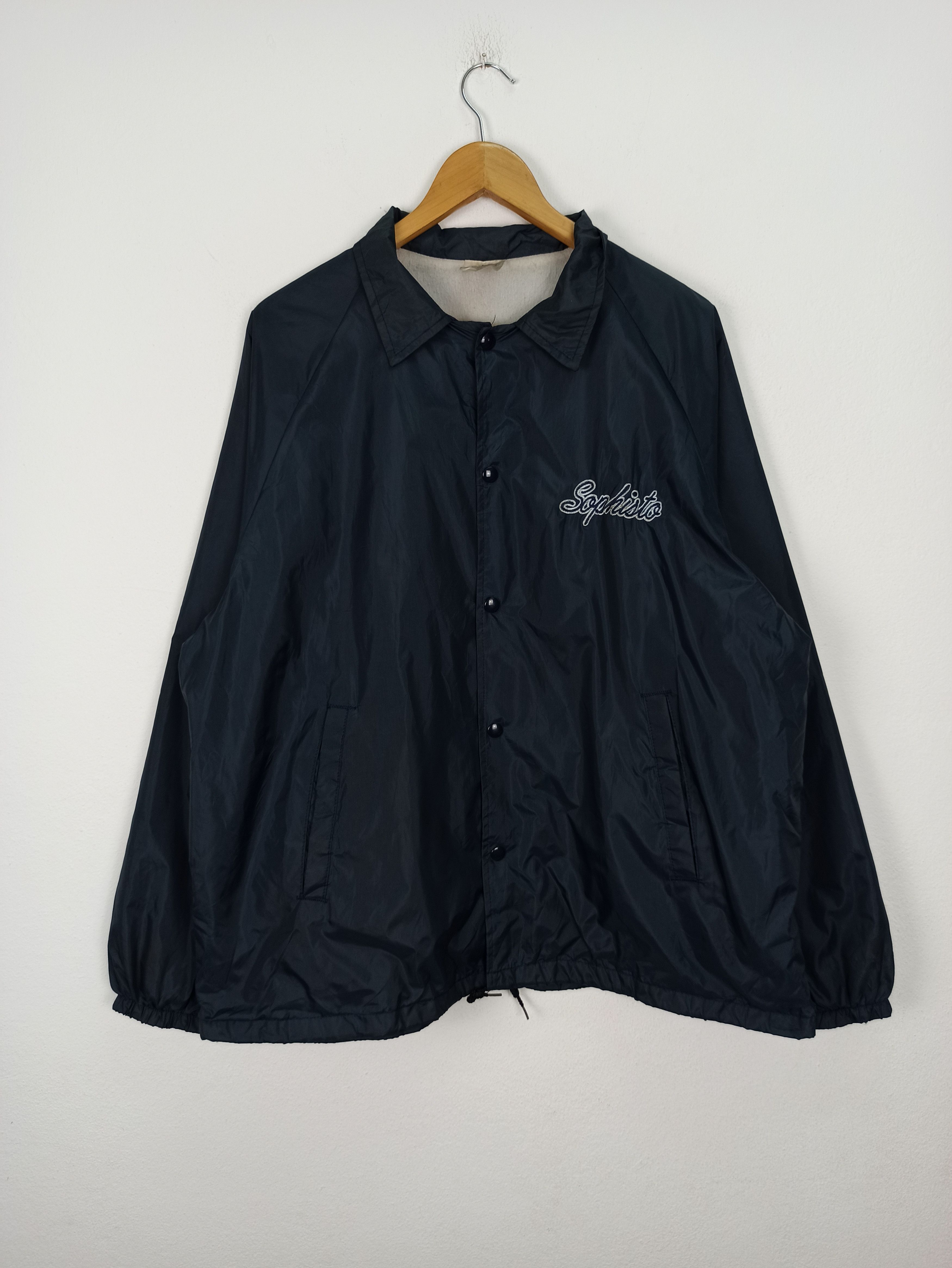 image of Made In USA x Vintage Sophisto Jacket Windbreaker Aubura Usa (C37) in Navy Blue, Men's (Size Large)