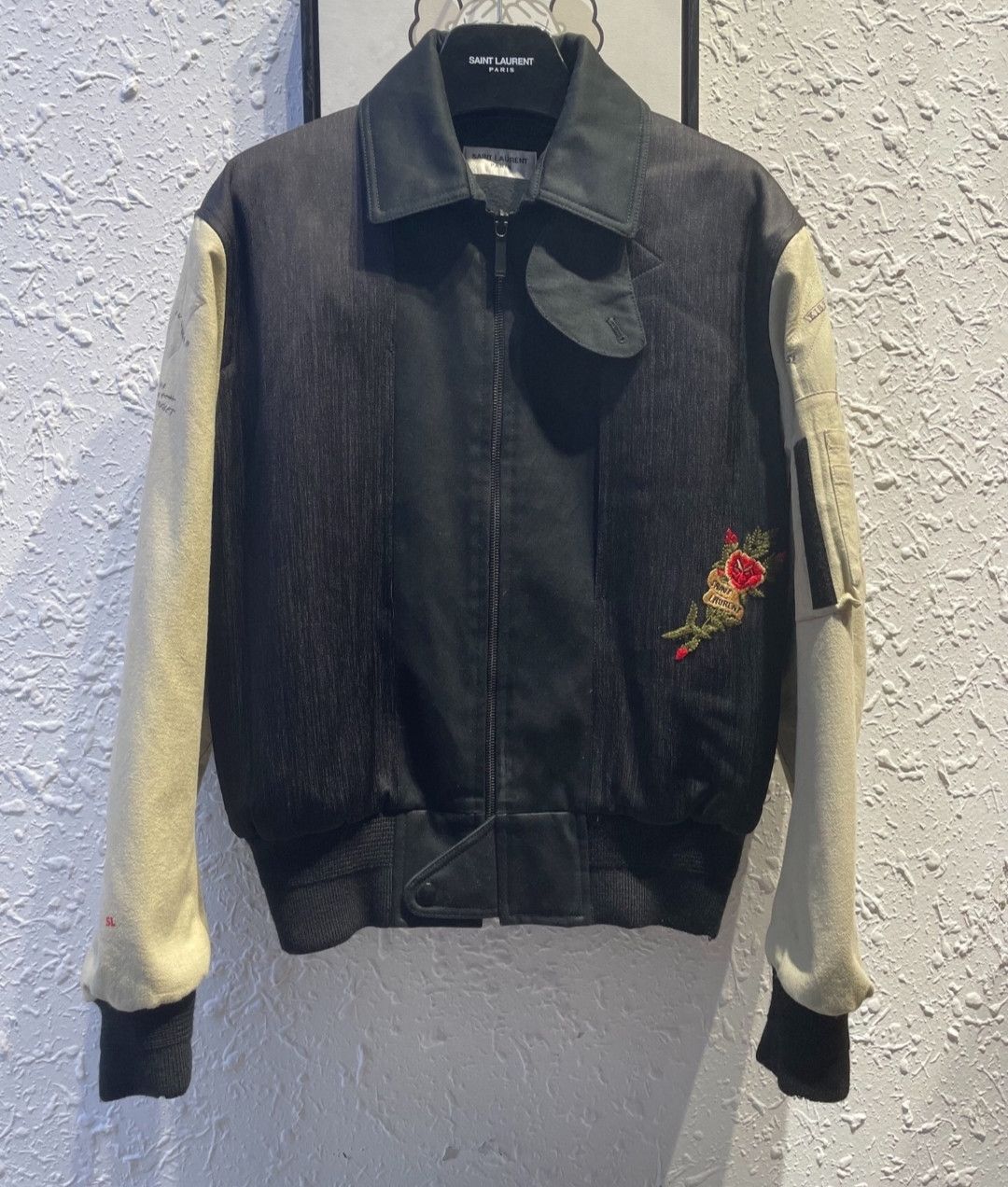 Saint Laurent Aviator Back embroidered jacket