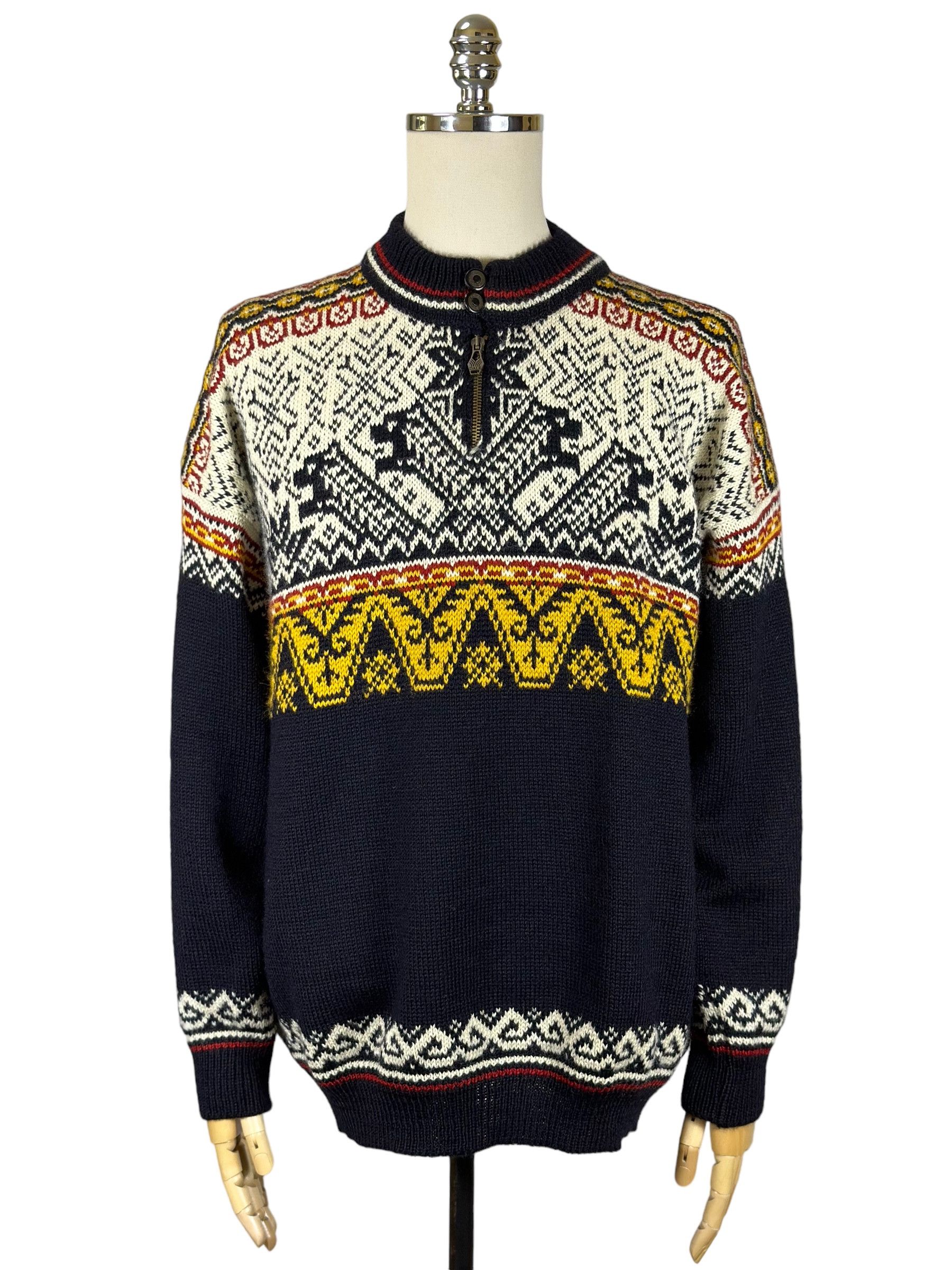 image of Dale Of Norway Nogano Multicoloured Pattern Knit Sweater, Men's (Size XL)