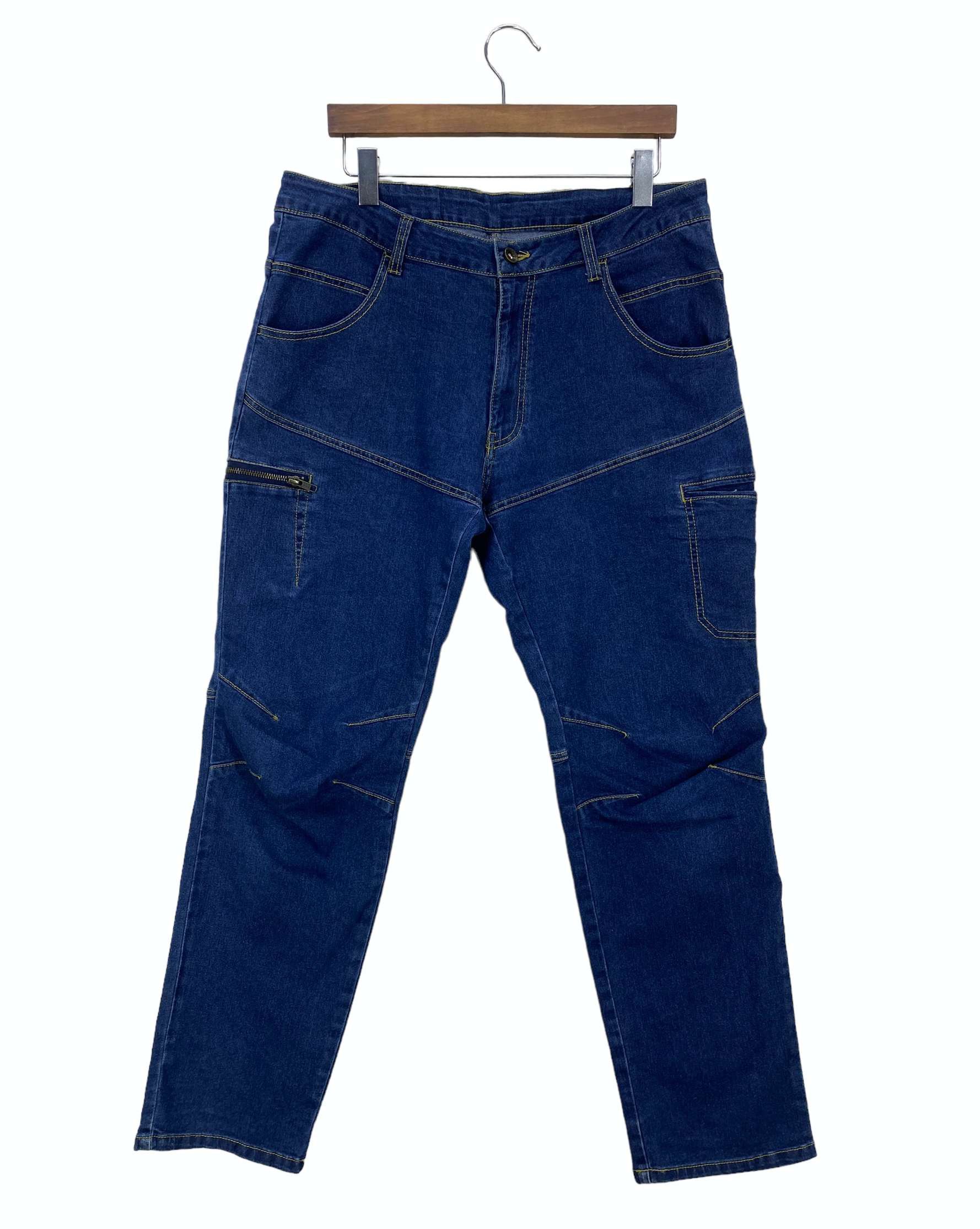 Japanese Brand Gear Trek Cargo Hip Hop Baggy Loose Jeans Size US 35 - 1 Thumbnail