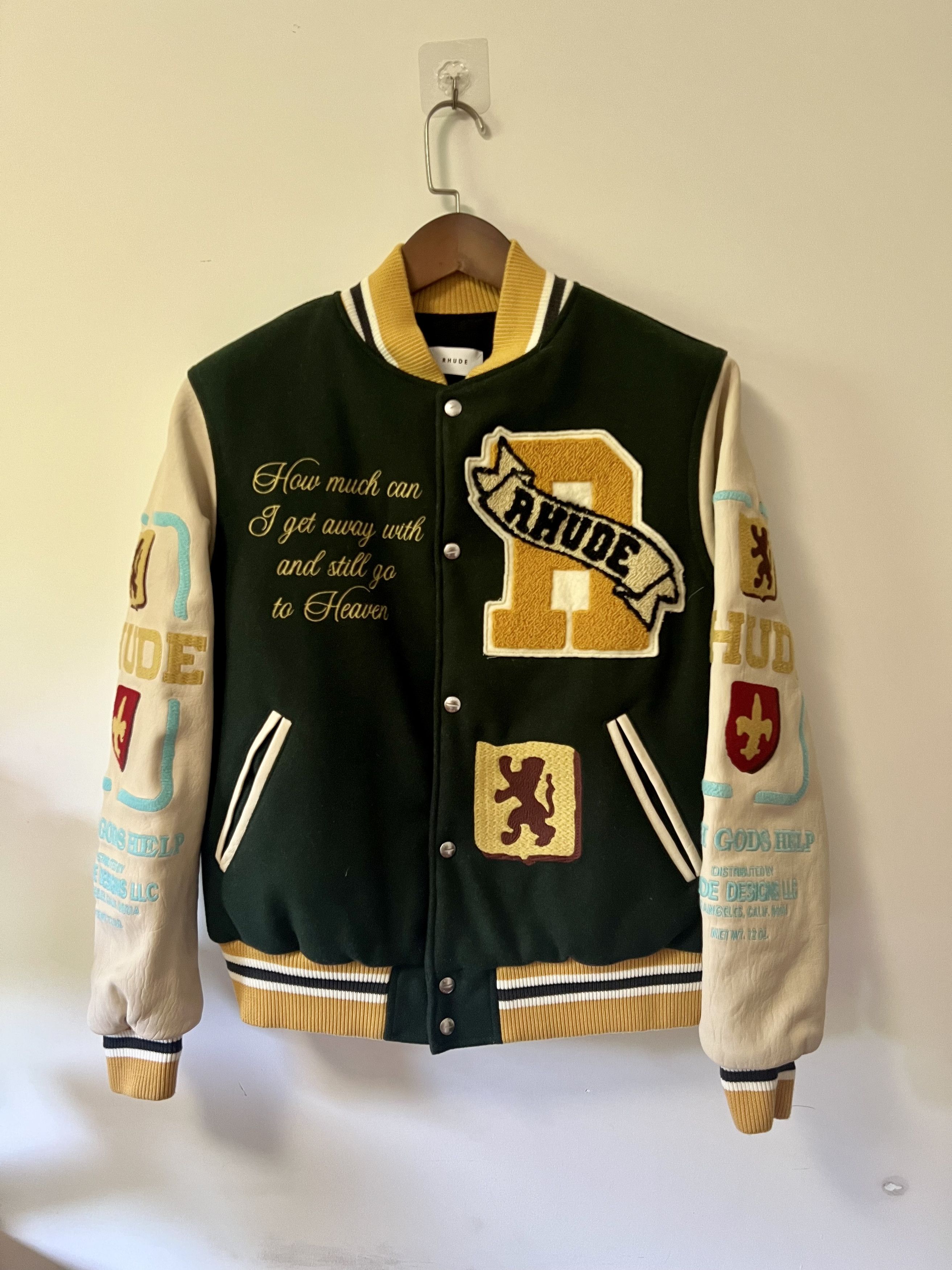 Rhude Vinatge Embroidered Varsity offers letter Jacket