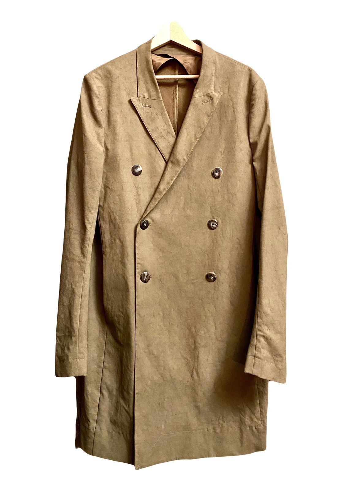 Rick Owens rick owens runway ss 2015 faun dirt waxed coat 48 Size US M / EU 48-50 / 2 - 2 Thumbnail