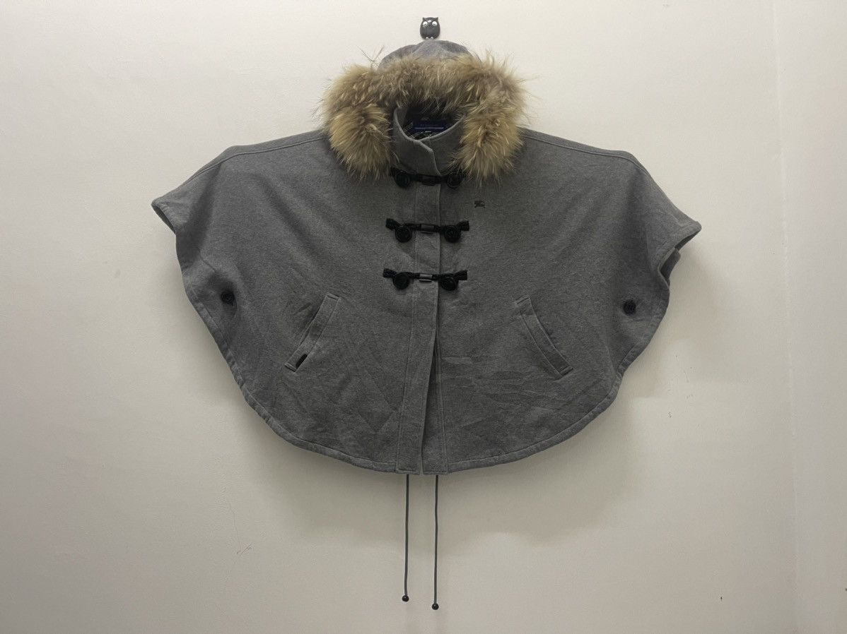 Burberry Rare Vintage BURBERRY London Blue Label Fur Hooded Ponchos Size US M / EU 48-50 / 2 - 2 Thumbnail