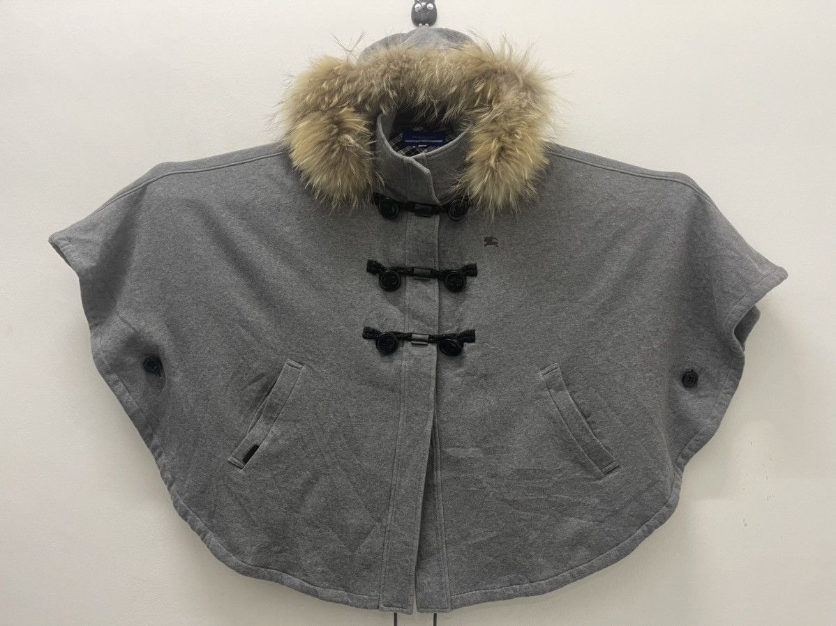 Burberry Rare Vintage BURBERRY London Blue Label Fur Hooded Ponchos Size US M / EU 48-50 / 2 - 1 Thumbnail