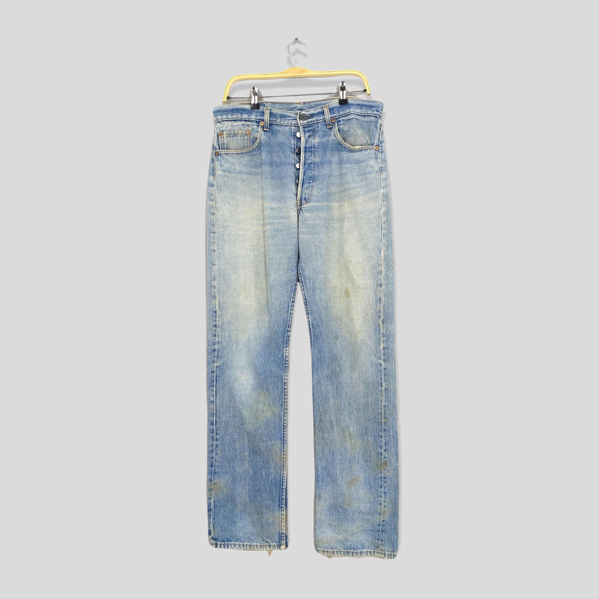 image of Levis x Vintage Size 32X32.5 Vintage 90's Levi's 501 Light Blue Jeans, Men's
