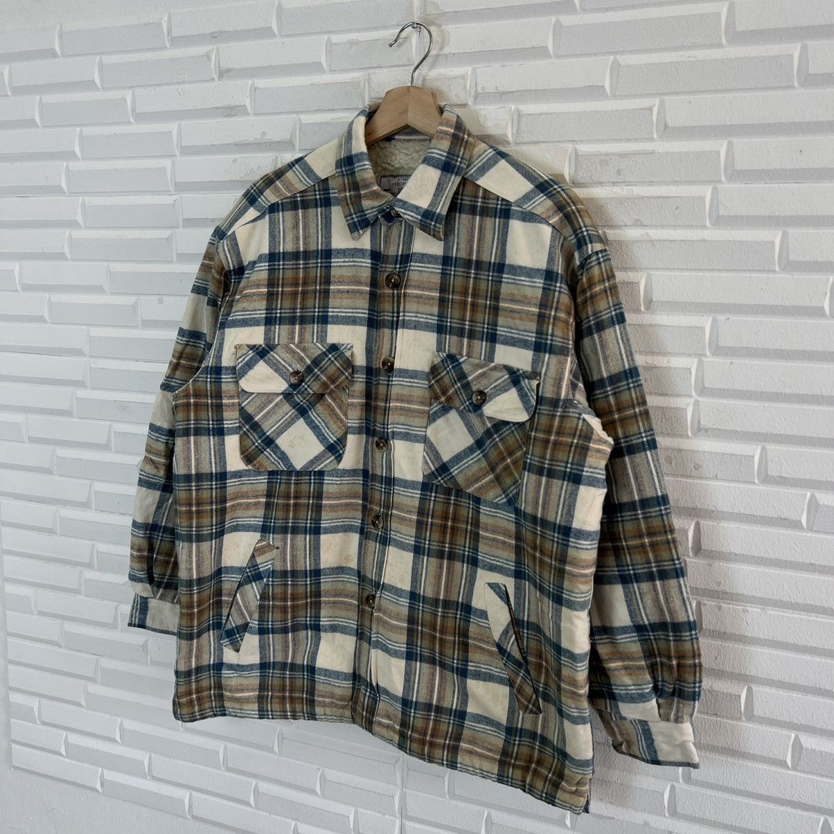 RARE VINTAGE SEAHOP FLANNEL JACKET TARTAN DESIGN WORKER WEAR