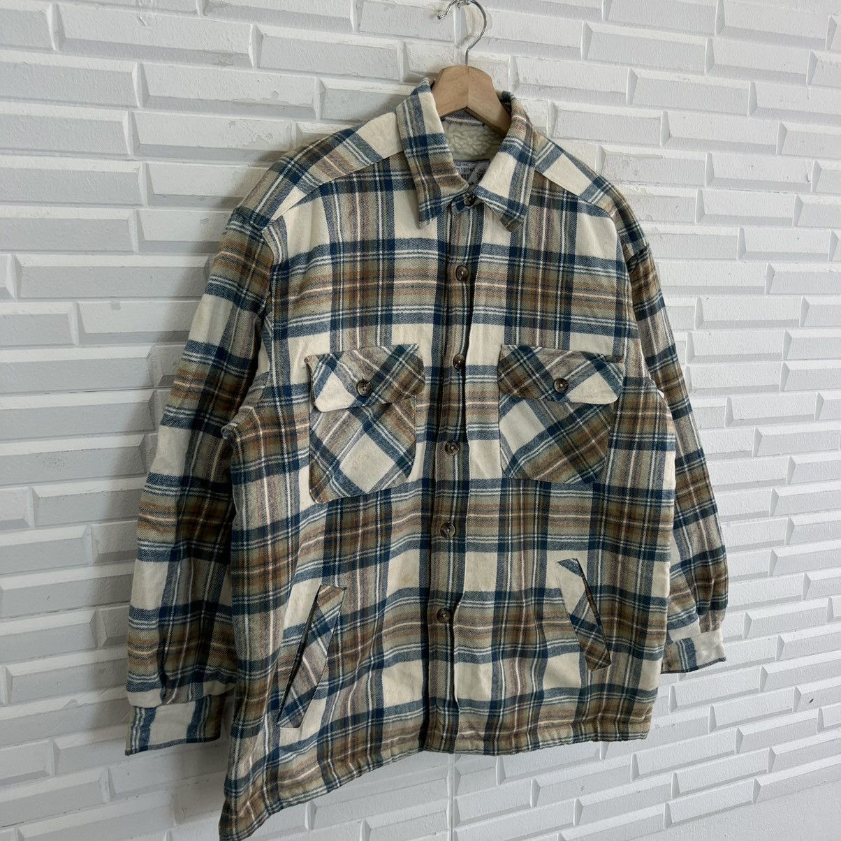 RARE VINTAGE SEAHOP FLANNEL JACKET TARTAN DESIGN WORKER WEAR