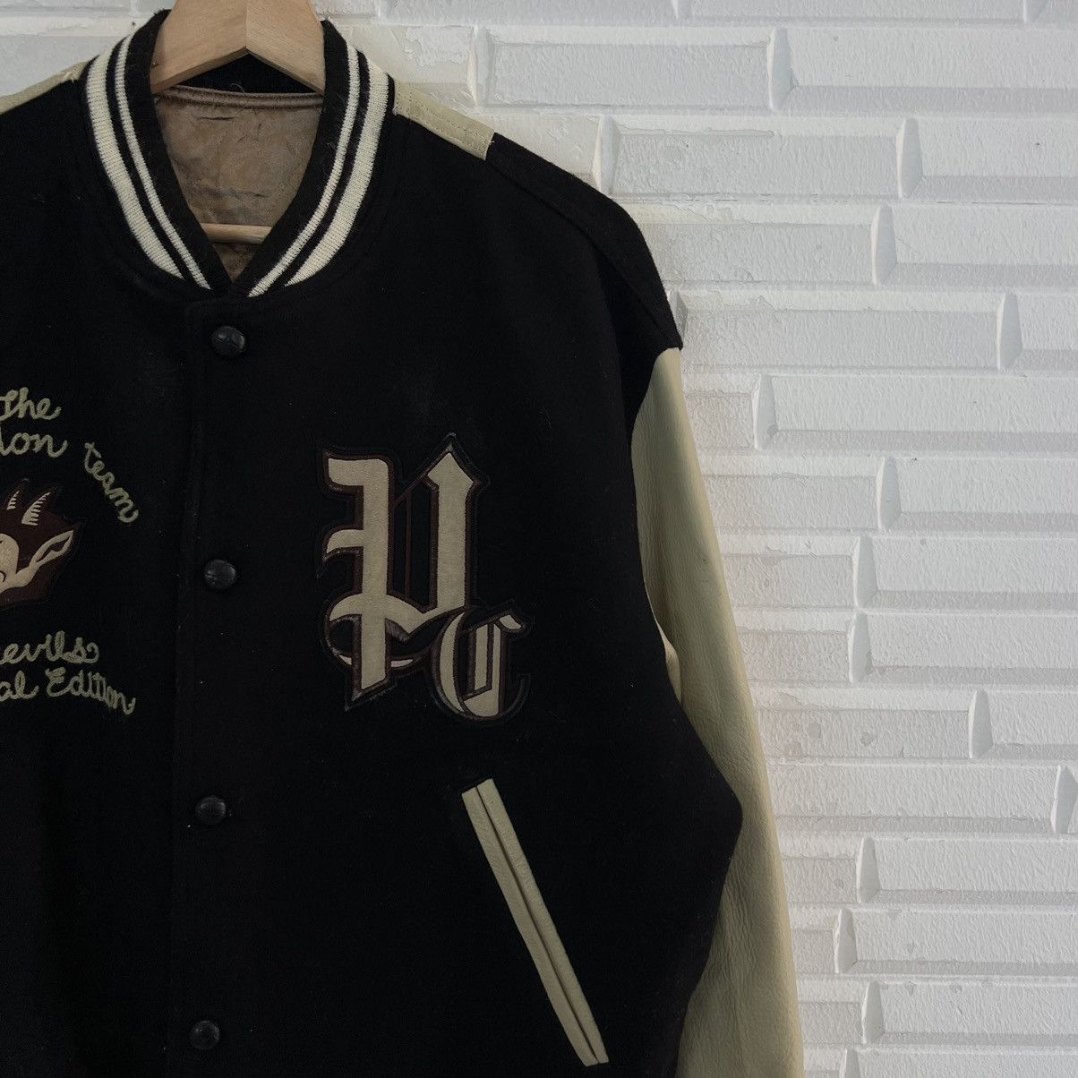Japanese Brand VINTAGE VARSITY JACKET PAZZO COMPANY DEVILS LEATHER Size US M / EU 48-50 / 2 - 5 Thumbnail