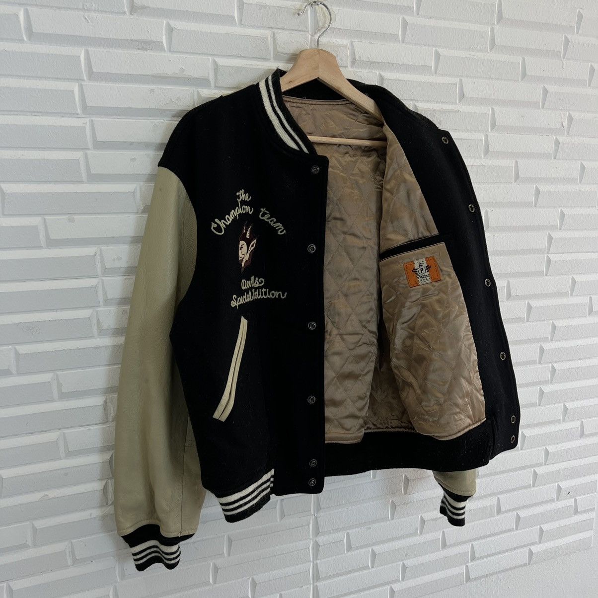 Japanese Brand VINTAGE VARSITY JACKET PAZZO COMPANY DEVILS LEATHER Size US M / EU 48-50 / 2 - 11 Thumbnail