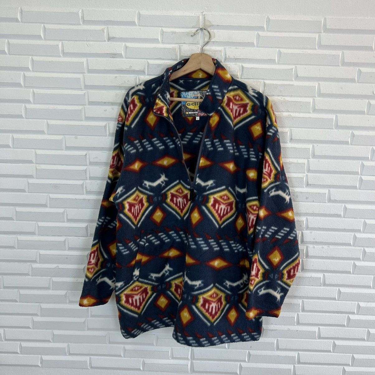 Japanese Brand RARE FLEECE JACKET ECLLAIR NAVAJO DESIGN STREETWEAR Size US M / EU 48-50 / 2 - 9 Thumbnail
