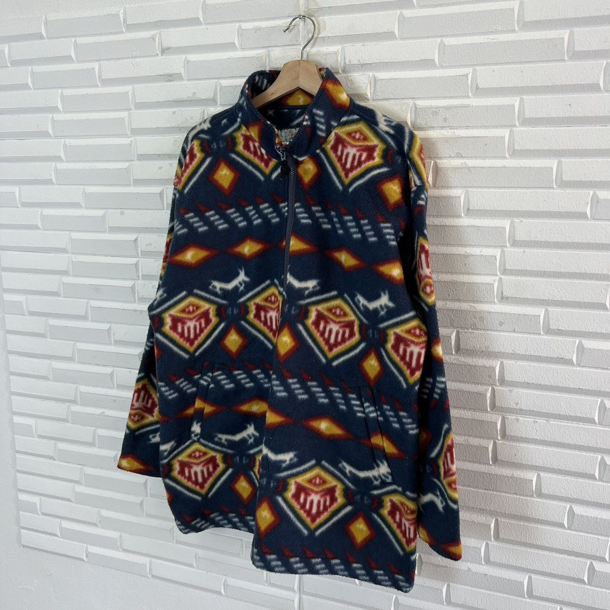 Japanese Brand RARE FLEECE JACKET ECLLAIR NAVAJO DESIGN STREETWEAR Size US M / EU 48-50 / 2 - 2 Thumbnail