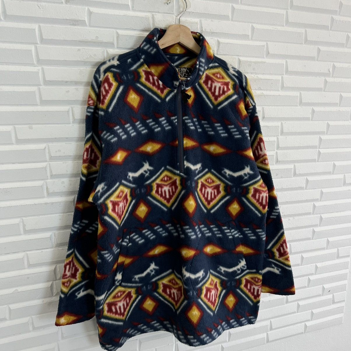 Japanese Brand RARE FLEECE JACKET ECLLAIR NAVAJO DESIGN STREETWEAR Size US M / EU 48-50 / 2 - 5 Thumbnail
