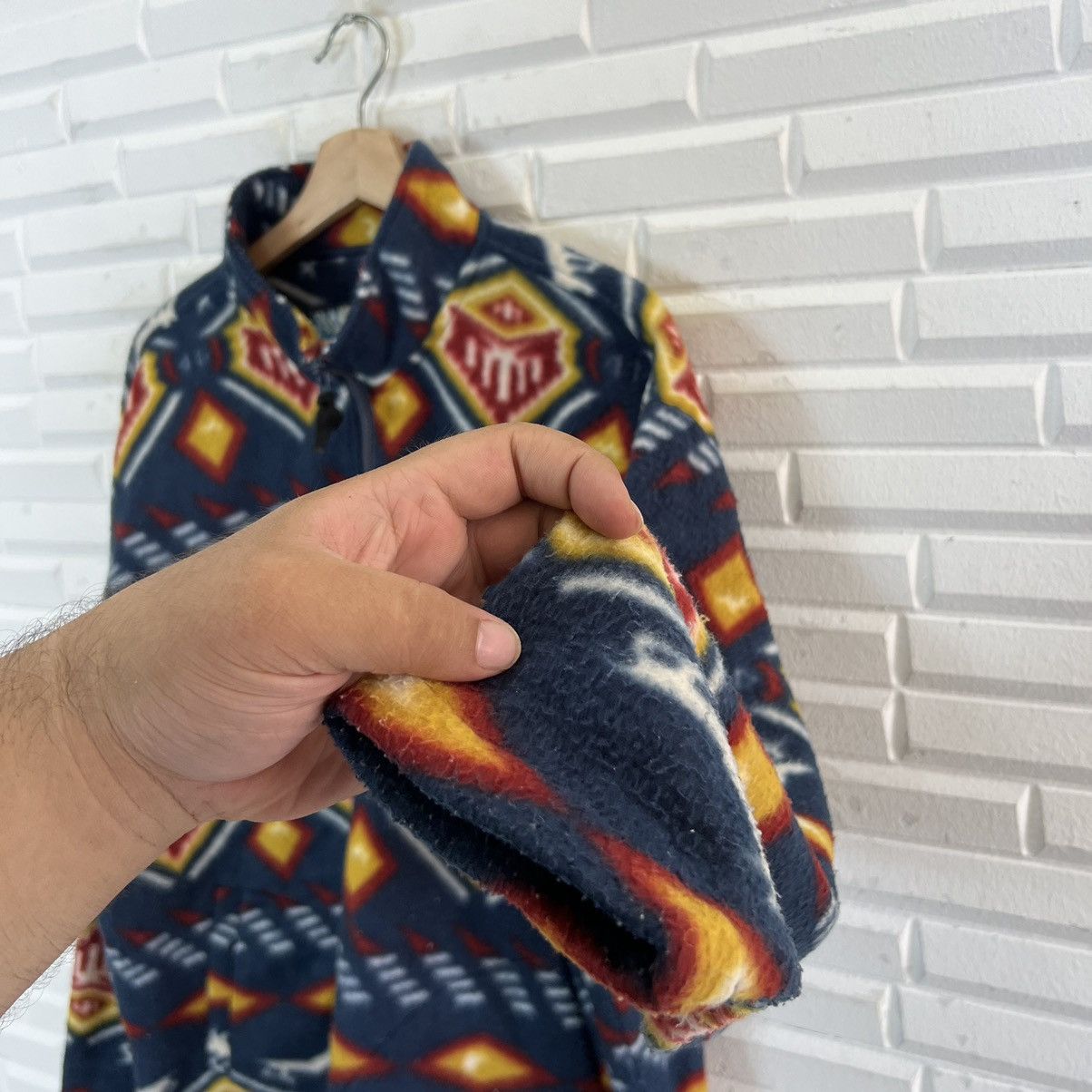 Japanese Brand RARE FLEECE JACKET ECLLAIR NAVAJO DESIGN STREETWEAR Size US M / EU 48-50 / 2 - 7 Thumbnail
