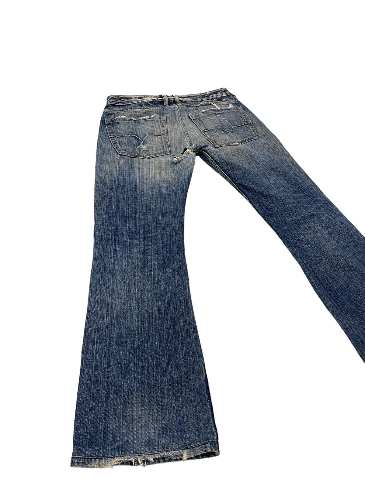 Diesel Flare Jeans Diesel Italy Distress Acid Wash Boot Cut 3🟦8 Size US 31 - 13 Thumbnail
