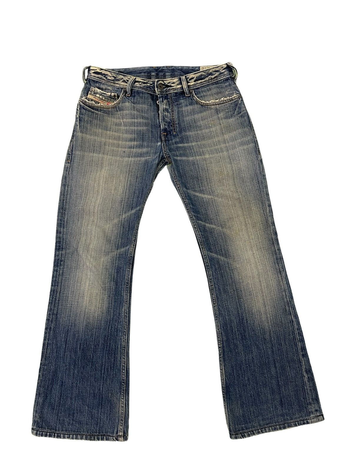 Diesel Flare Jeans Diesel Italy Distress Acid Wash Boot Cut 3🟦8 Size US 31 - 2 Thumbnail