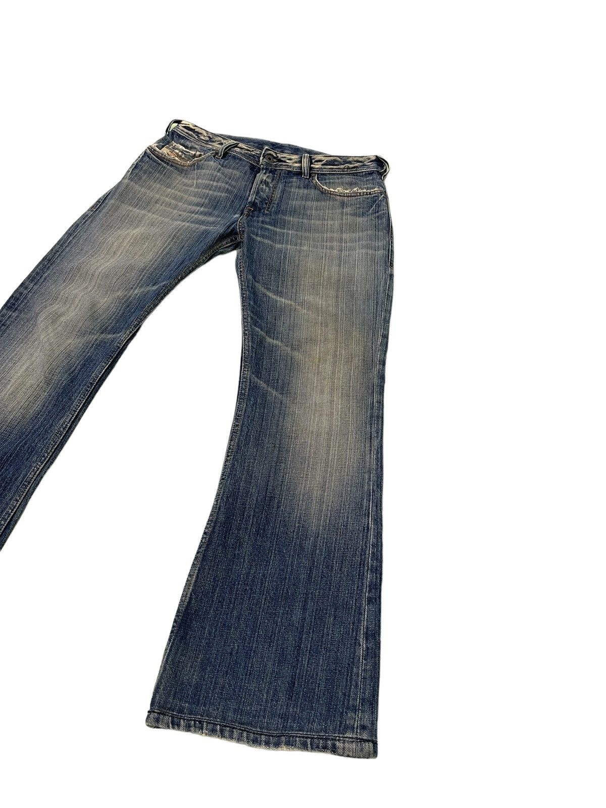 Diesel Flare Jeans Diesel Italy Distress Acid Wash Boot Cut 3🟦8 Size US 31 - 3 Thumbnail