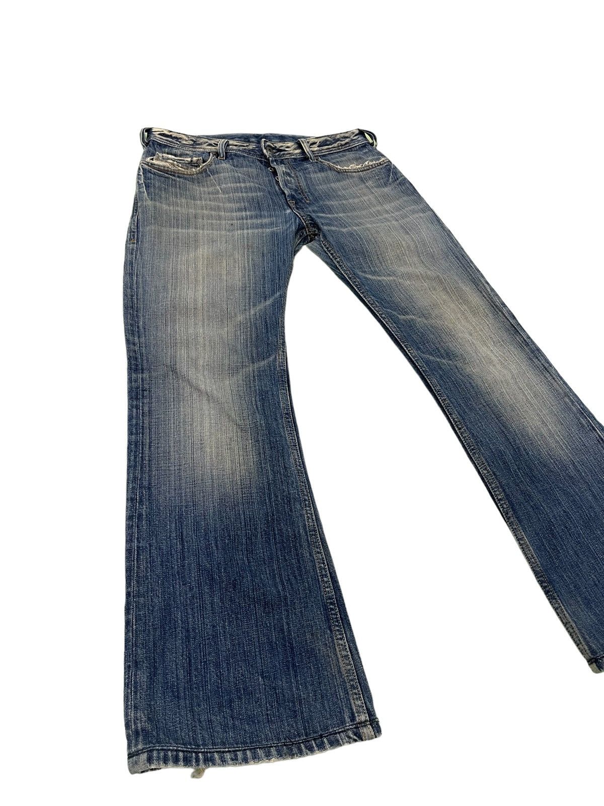 Flare Jeans Diesel Italy Distress Acid Wash Boot Cut 3🟦8