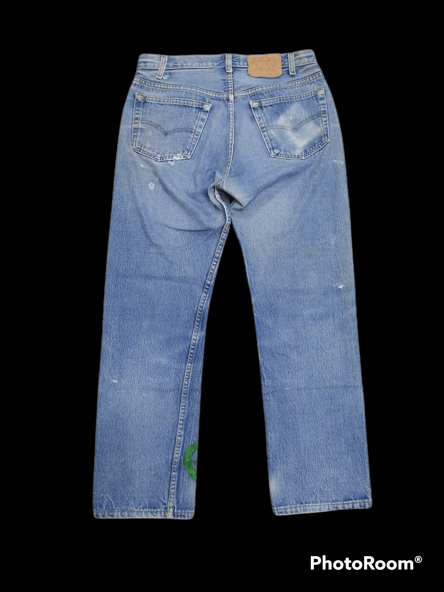 Levi's Vintage Clothing Vintage 80s Levi's 501 Peace Printed Denim Jeans Size US 31 - 4 Thumbnail