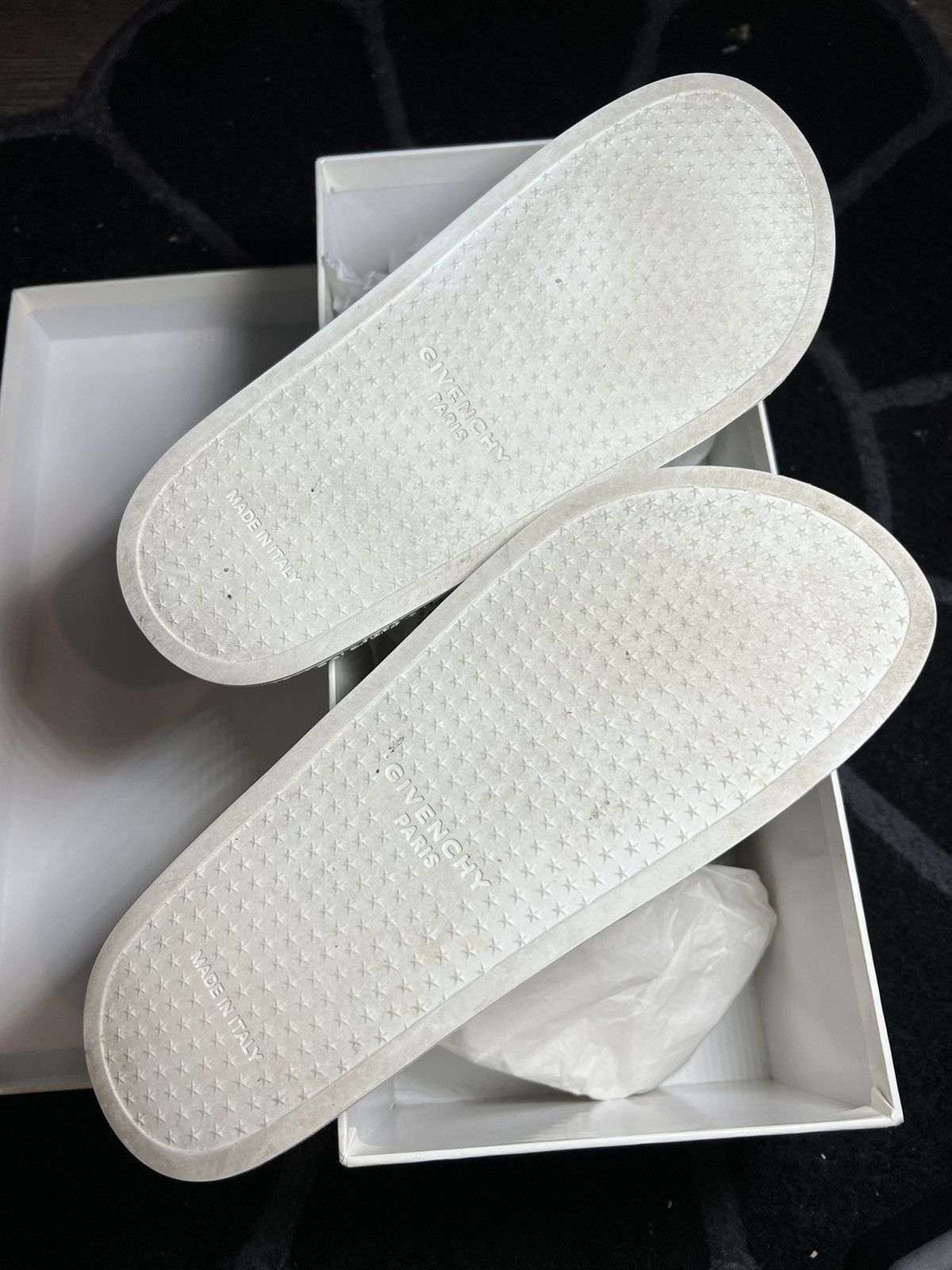 Designer × Givenchy Givenchy Paris White Logo Pool Slide Size US 7 / EU 40 - 7 Thumbnail