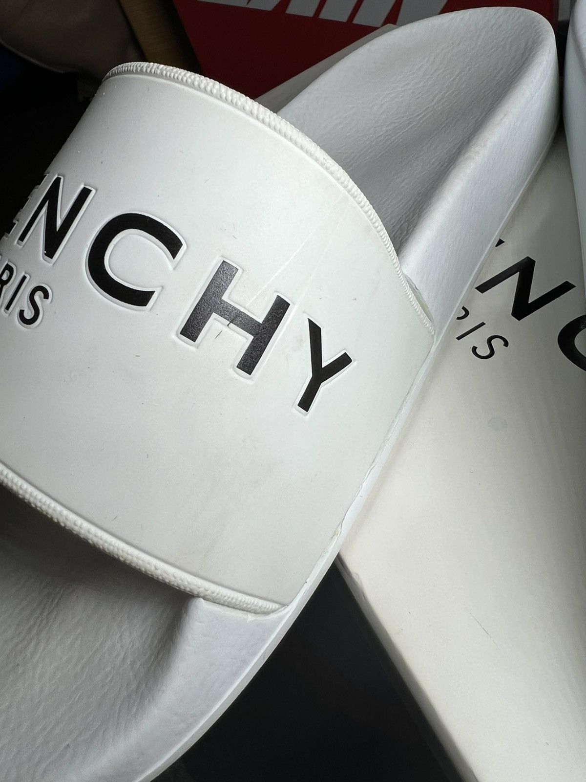 Designer × Givenchy Givenchy Paris White Logo Pool Slide Size US 7 / EU 40 - 4 Thumbnail