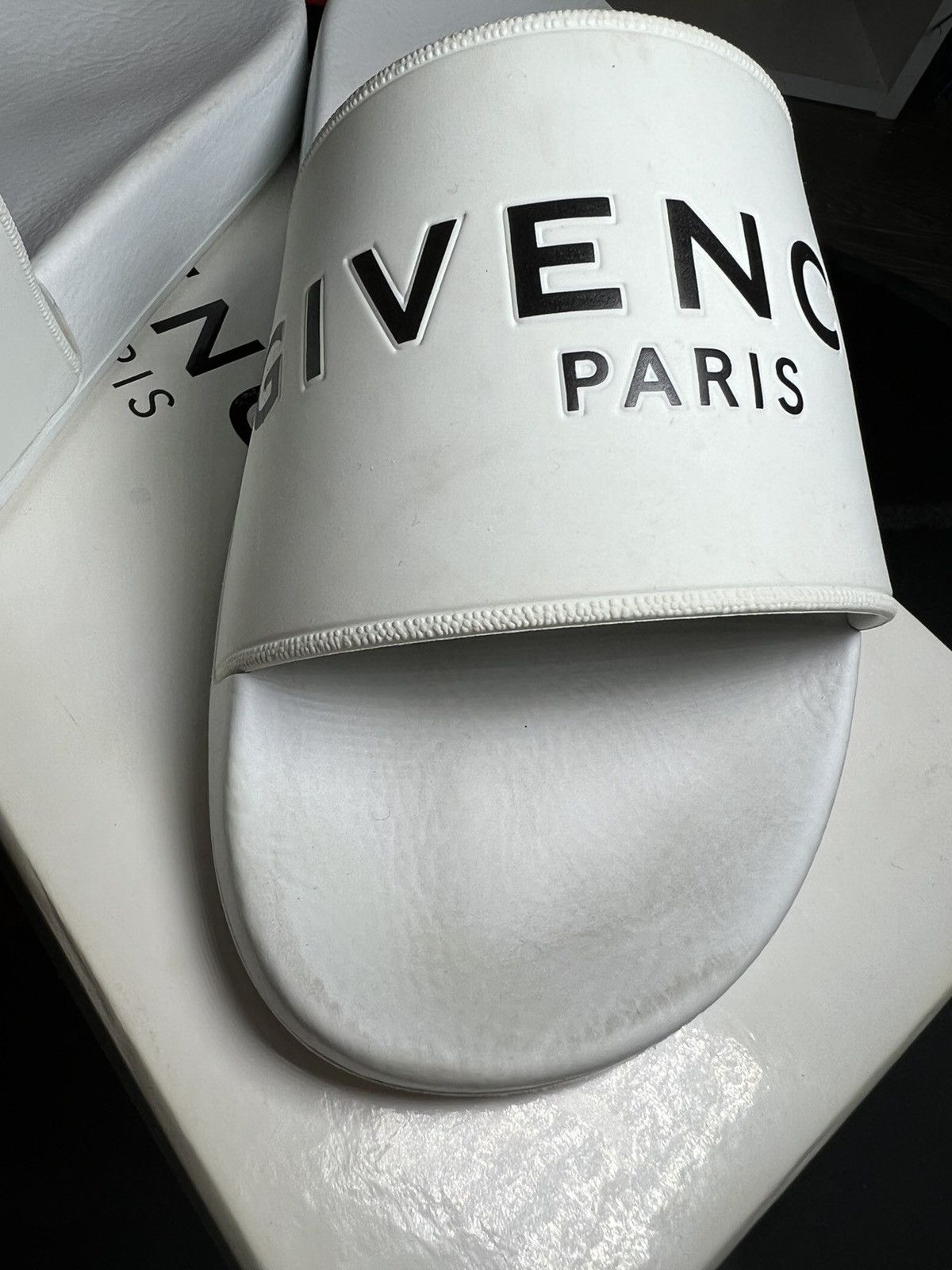 Designer × Givenchy Givenchy Paris White Logo Pool Slide Size US 7 / EU 40 - 6 Thumbnail