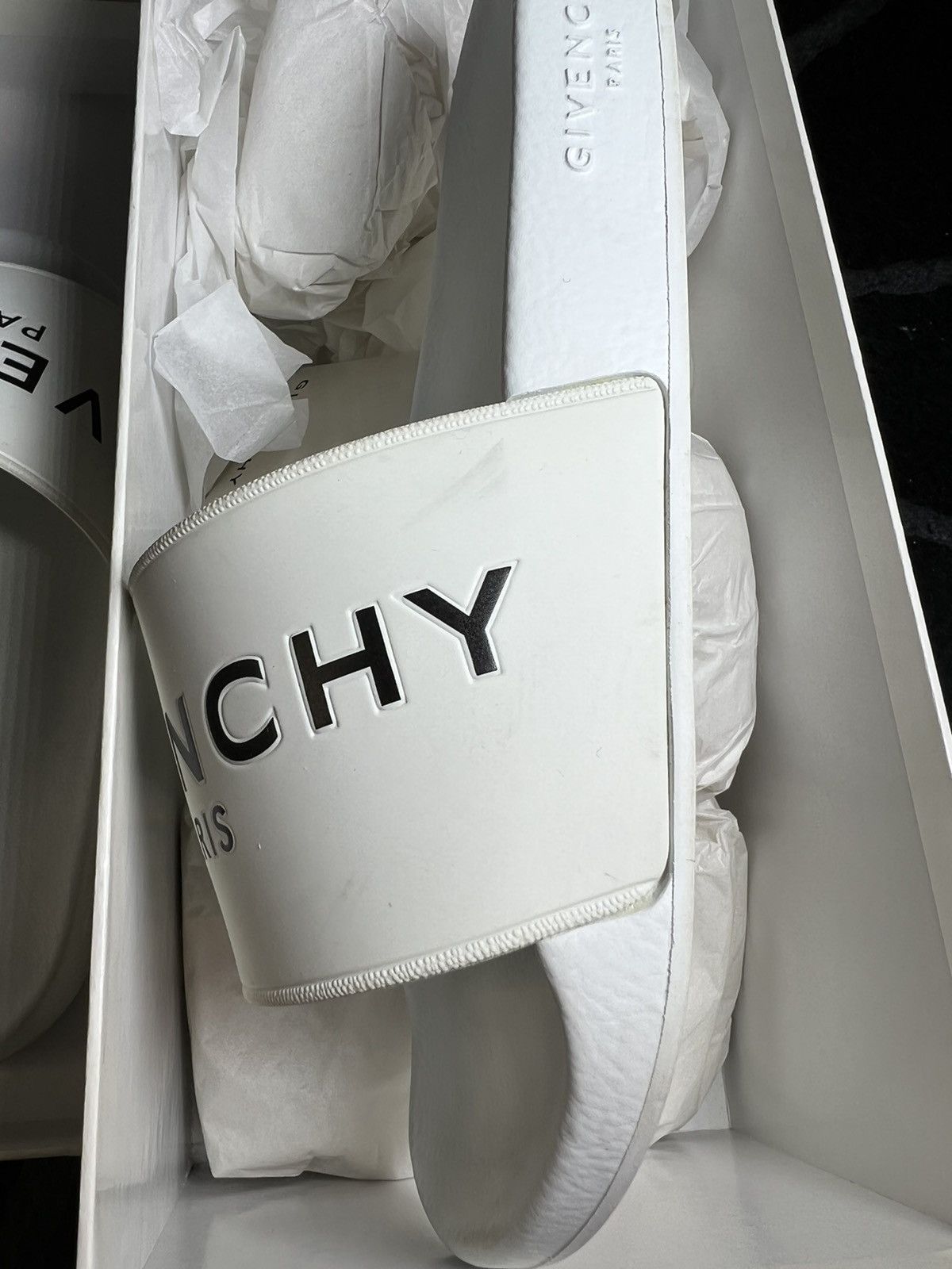 Designer × Givenchy Givenchy Paris White Logo Pool Slide Size US 7 / EU 40 - 10 Thumbnail