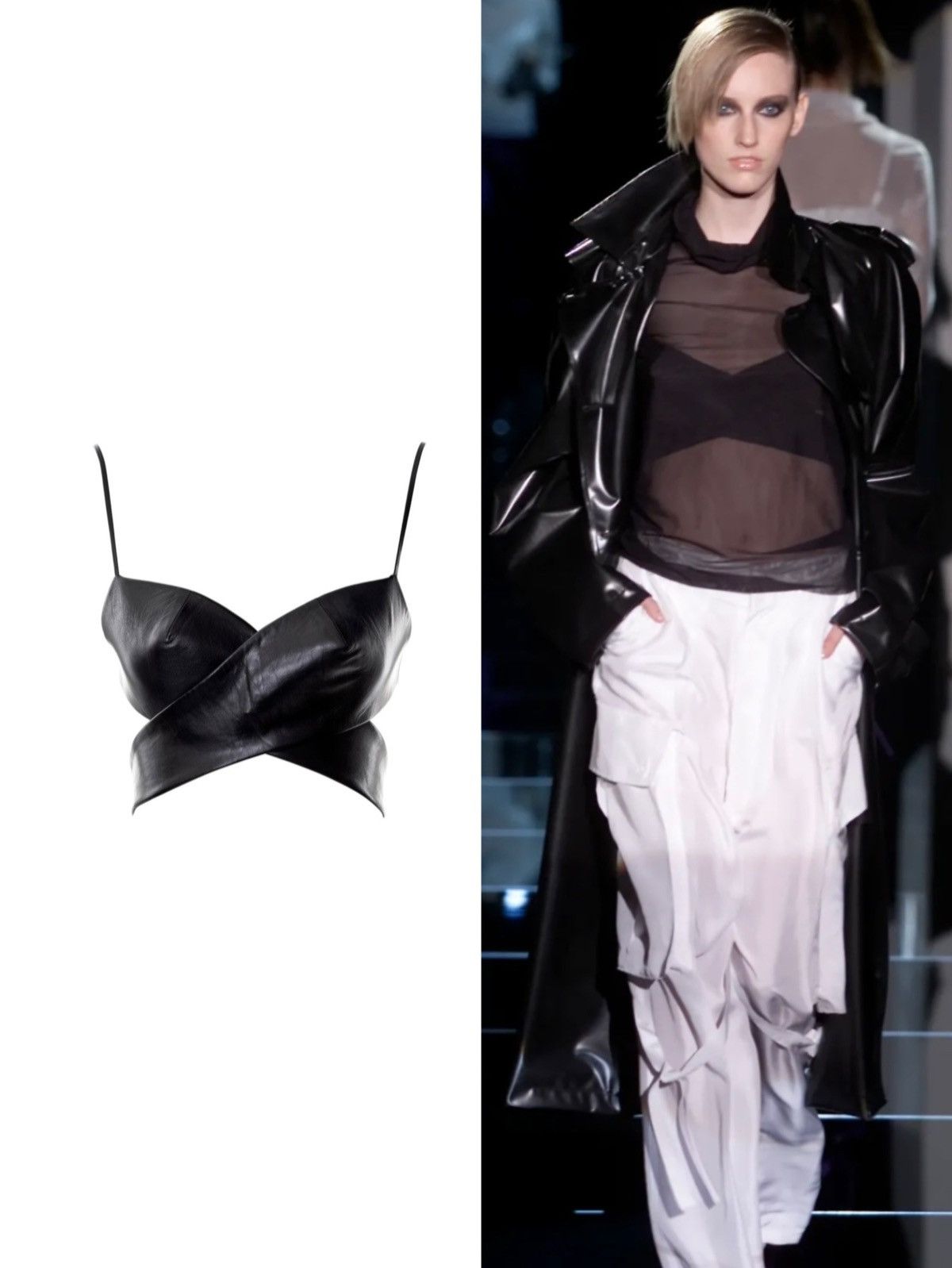 🔥 Rare! Gucci SS2001 Tom Ford Era Runway leather bra