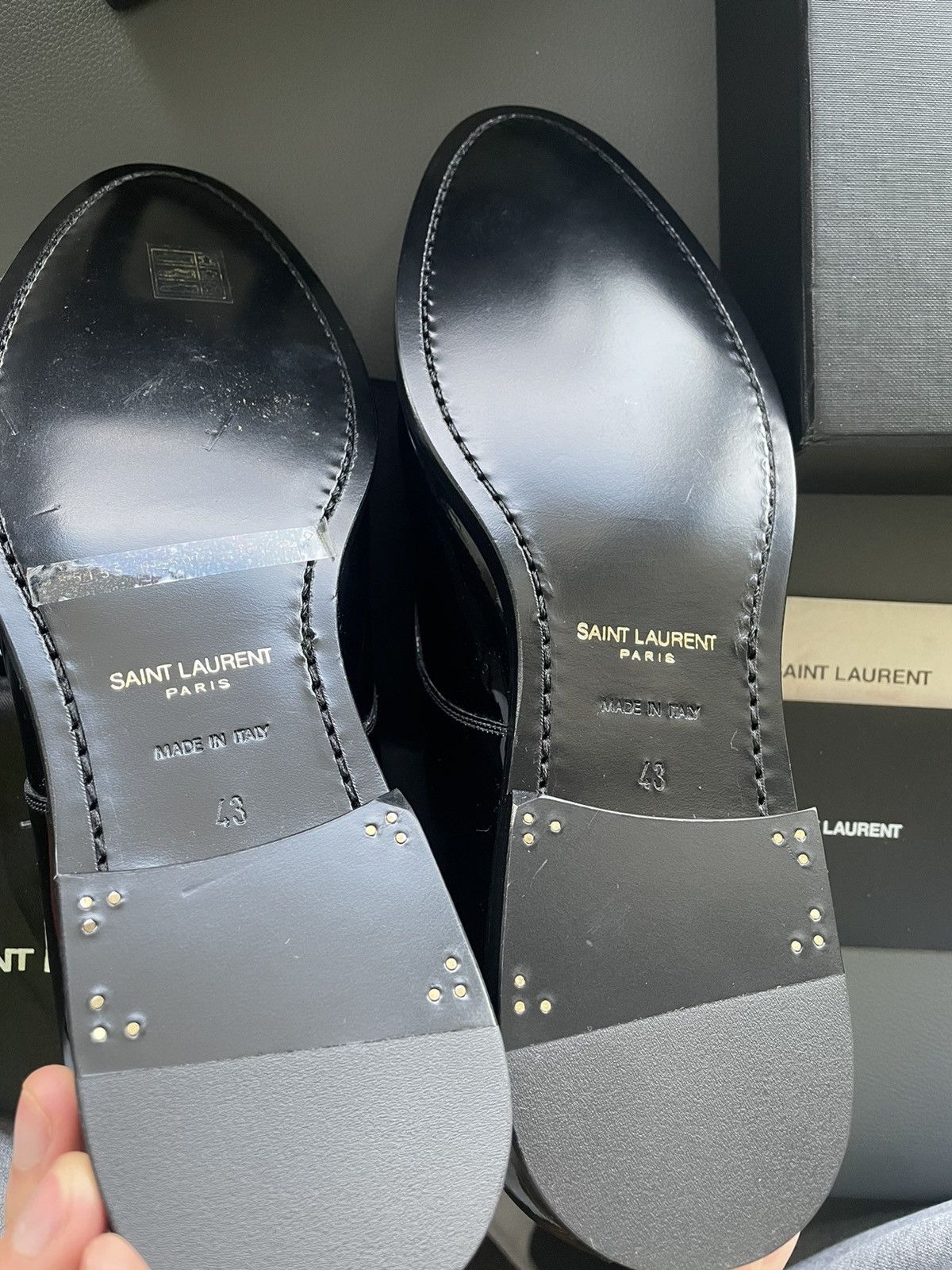 Hedi Slimane × Saint Laurent Paris × Yves Saint Laurent Brand New Super Runway Limited Edition Leather Lace-up Shoes Size US 10 / EU 43 - 7 Thumbnail