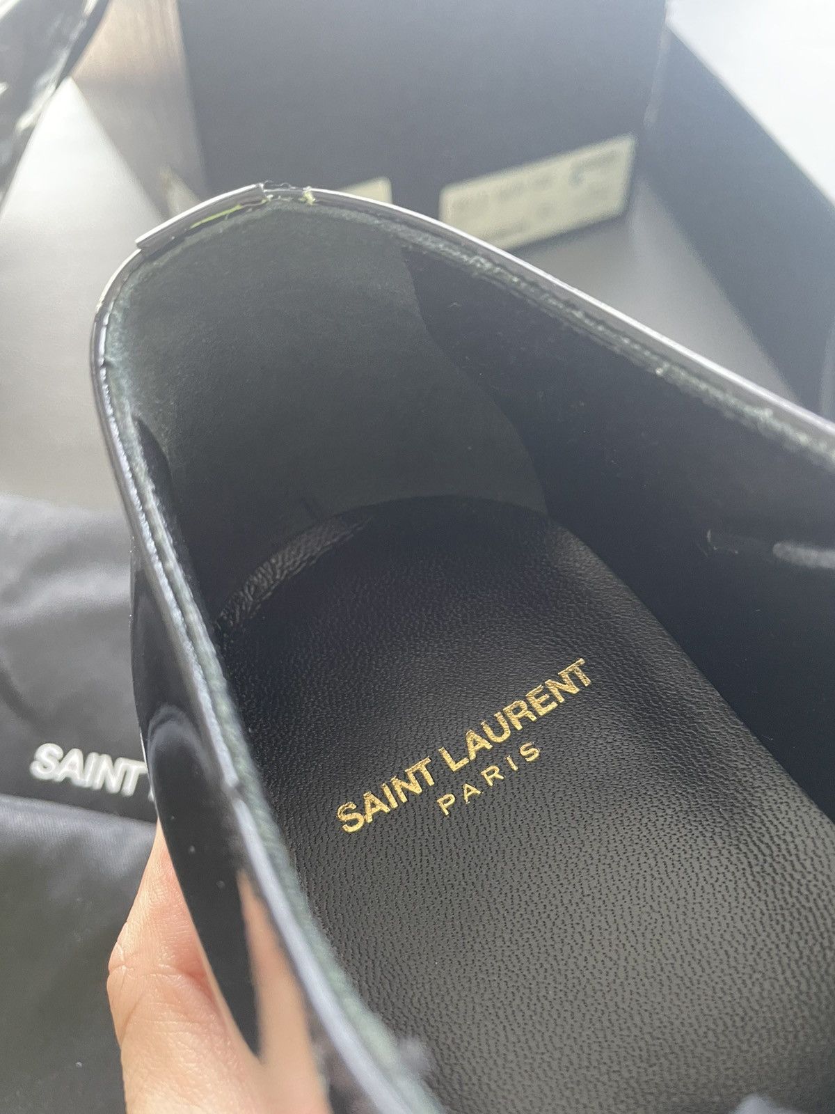 Hedi Slimane × Saint Laurent Paris × Yves Saint Laurent Brand New Super Runway Limited Edition Leather Lace-up Shoes Size US 10 / EU 43 - 10 Thumbnail