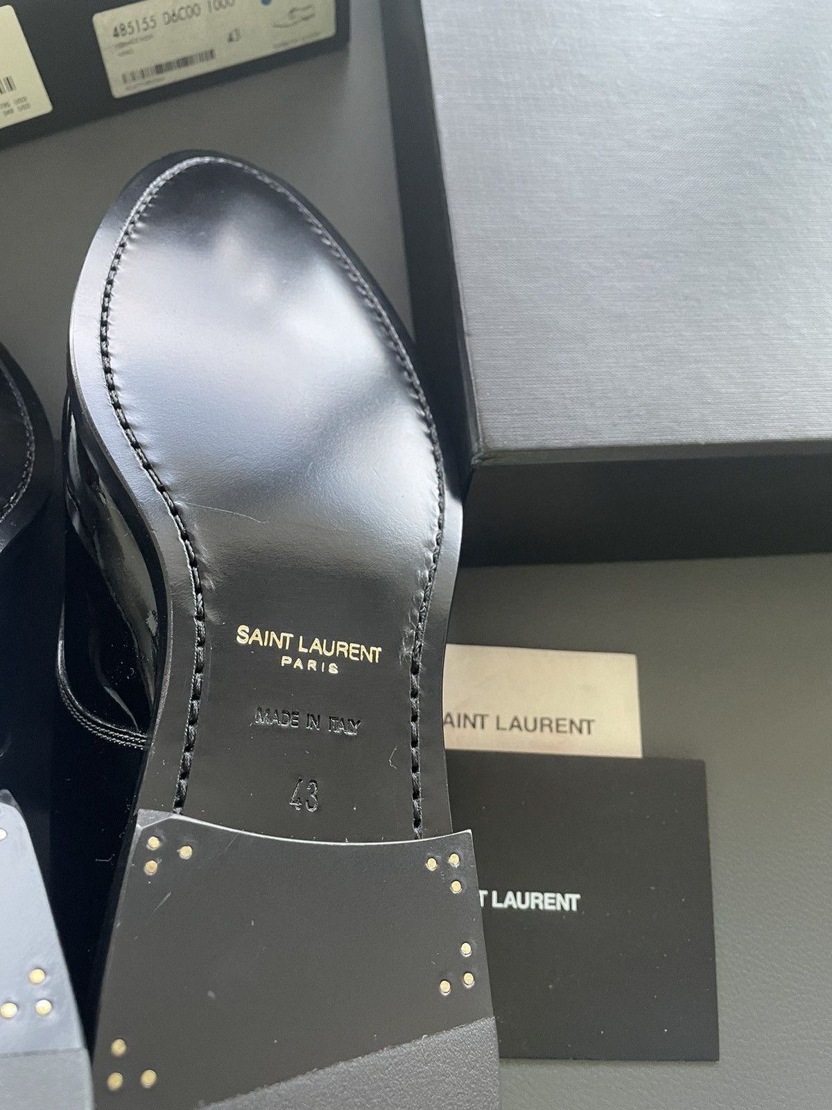 Hedi Slimane × Saint Laurent Paris × Yves Saint Laurent Brand New Super Runway Limited Edition Leather Lace-up Shoes Size US 10 / EU 43 - 20 Thumbnail