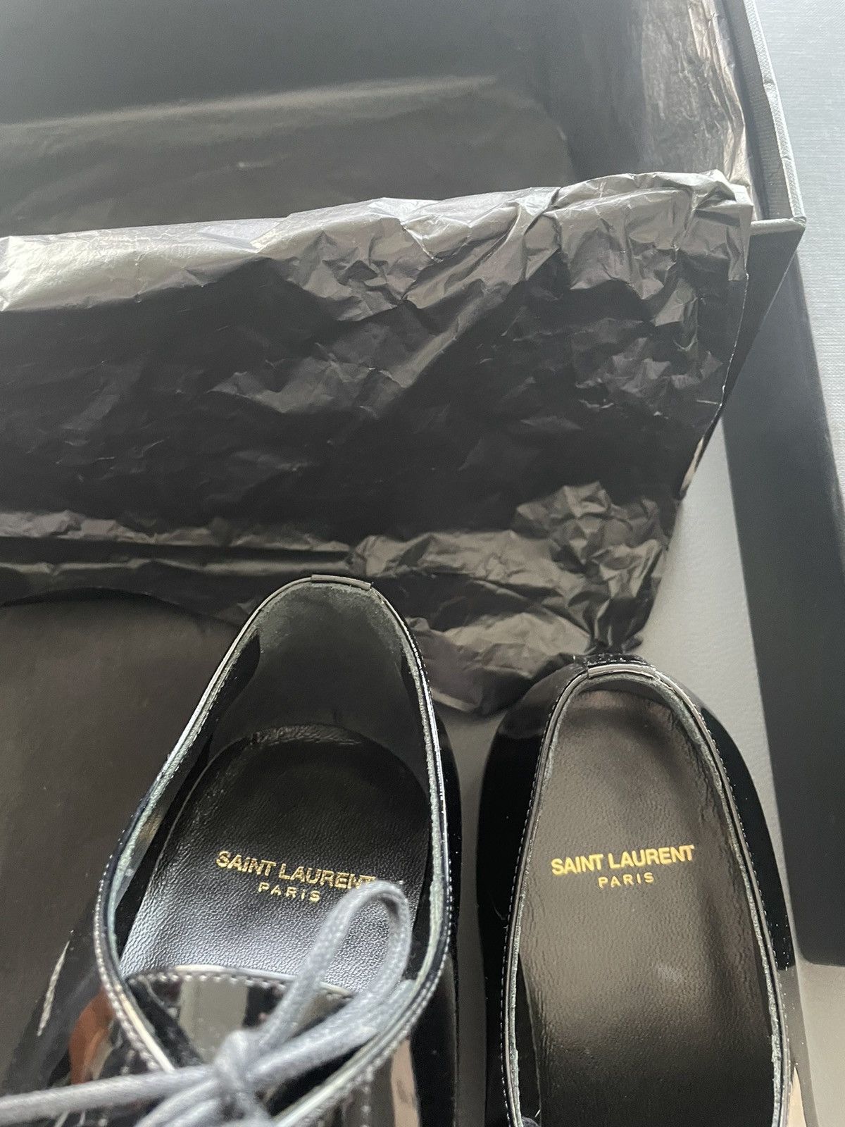 Hedi Slimane × Saint Laurent Paris × Yves Saint Laurent Brand New Super Runway Limited Edition Leather Lace-up Shoes Size US 10 / EU 43 - 16 Thumbnail