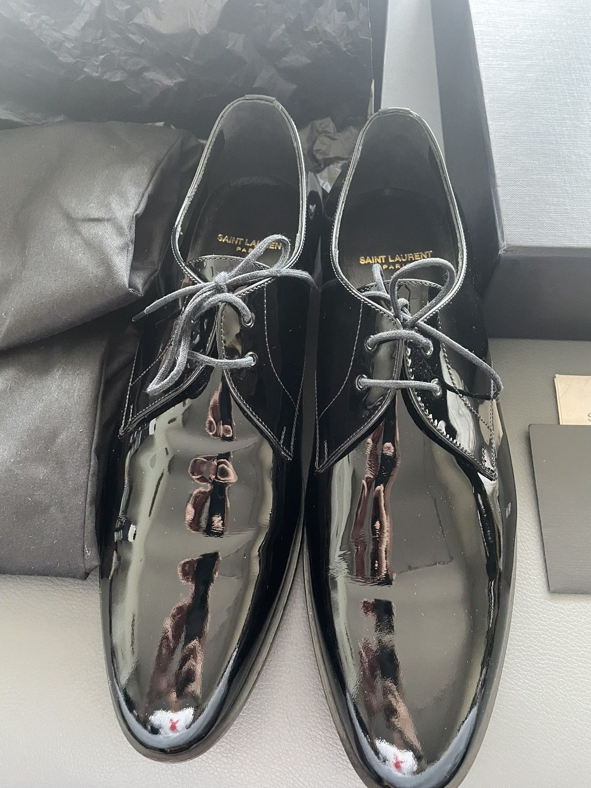 Hedi Slimane × Saint Laurent Paris × Yves Saint Laurent Brand New Super Runway Limited Edition Leather Lace-up Shoes Size US 10 / EU 43 - 1 Thumbnail