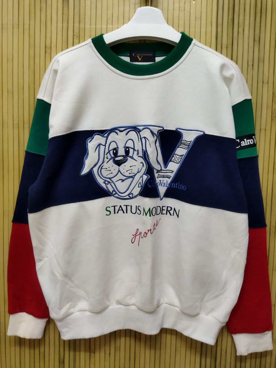 Japanese Brand Vintage CALRO VALENTINO Big Logo Spell Out Sweatshirt Size US L / EU 52-54 / 3 - 9 Thumbnail