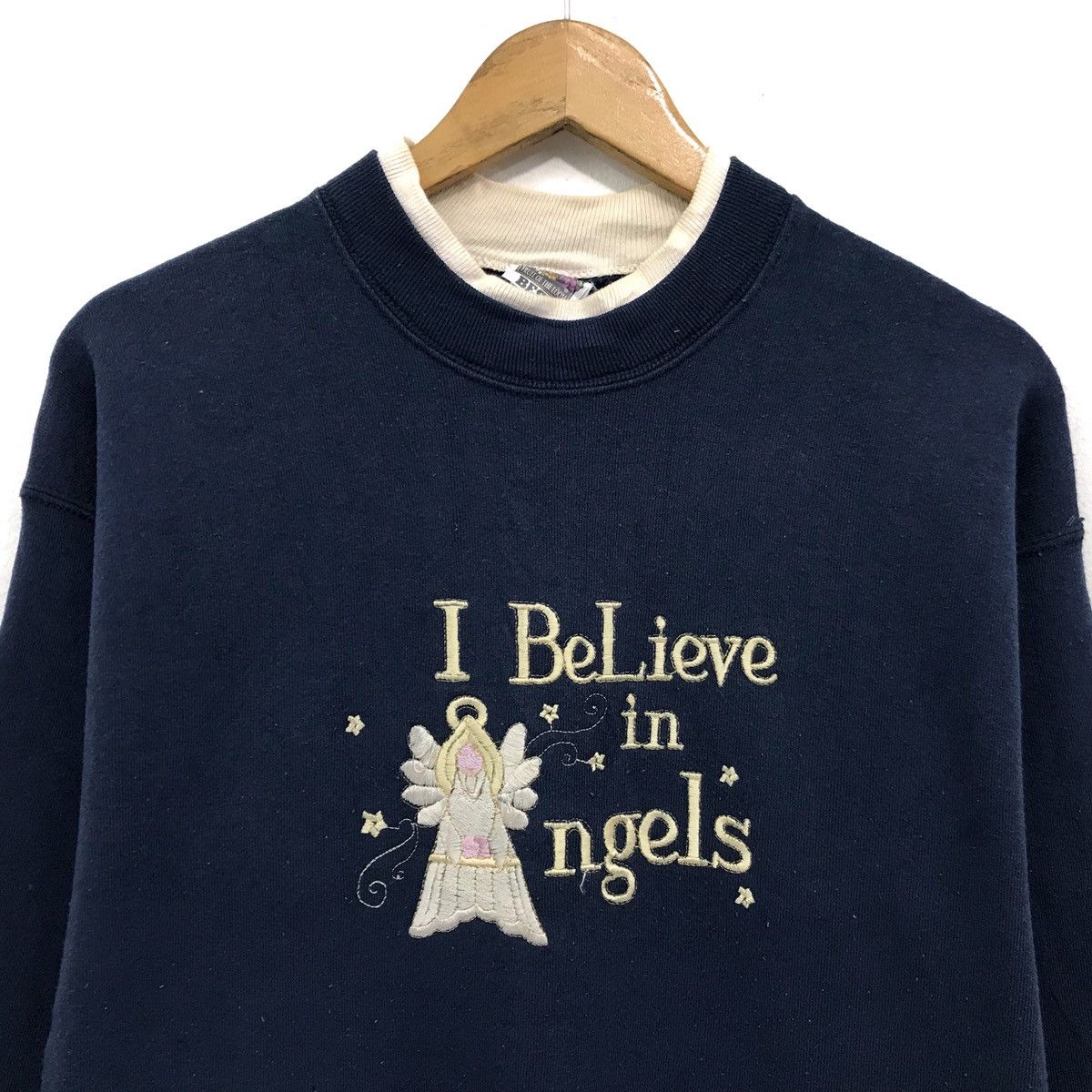 Fruit Of The Loom × Vintage Vintage Sweatshirt Embroidery I Believe In Angels Size US M / EU 48-50 / 2 - 2 Thumbnail