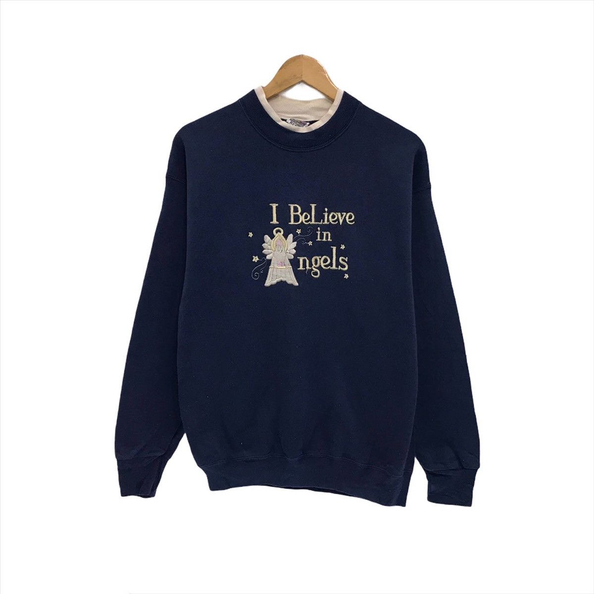 Fruit Of The Loom × Vintage Vintage Sweatshirt Embroidery I Believe In Angels Size US M / EU 48-50 / 2 - 1 Thumbnail