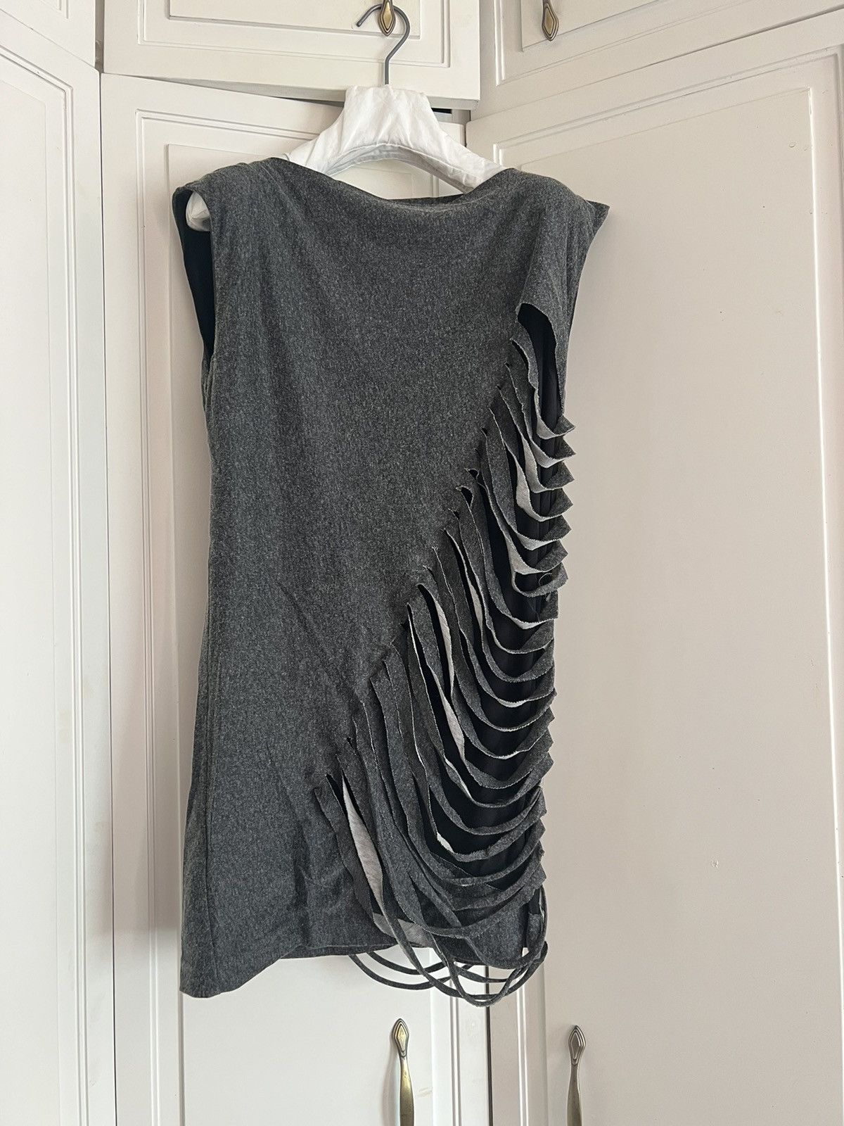 image of Archival Clothing x Avant Garde Margiela 00’S Early Era Line 1 Four Stitches Cutout Top in Grey, Wo
