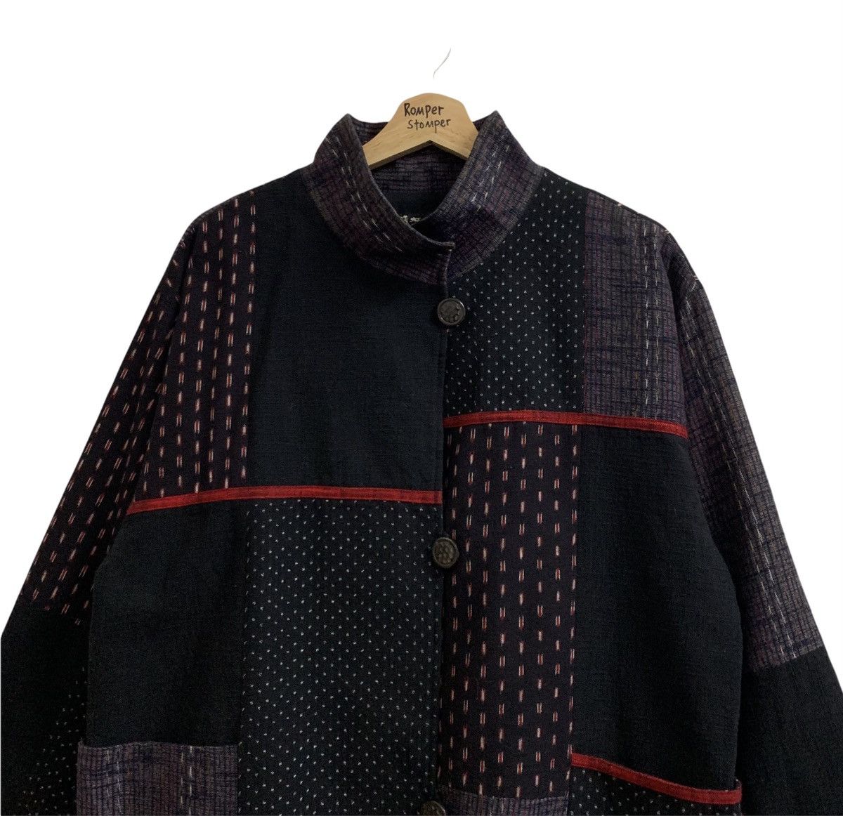 Japanese Brand GIEMON Kurume Kasuri Patchwork Jacket Traditional Japanese Size US M / EU 48-50 / 2 - 2 Thumbnail