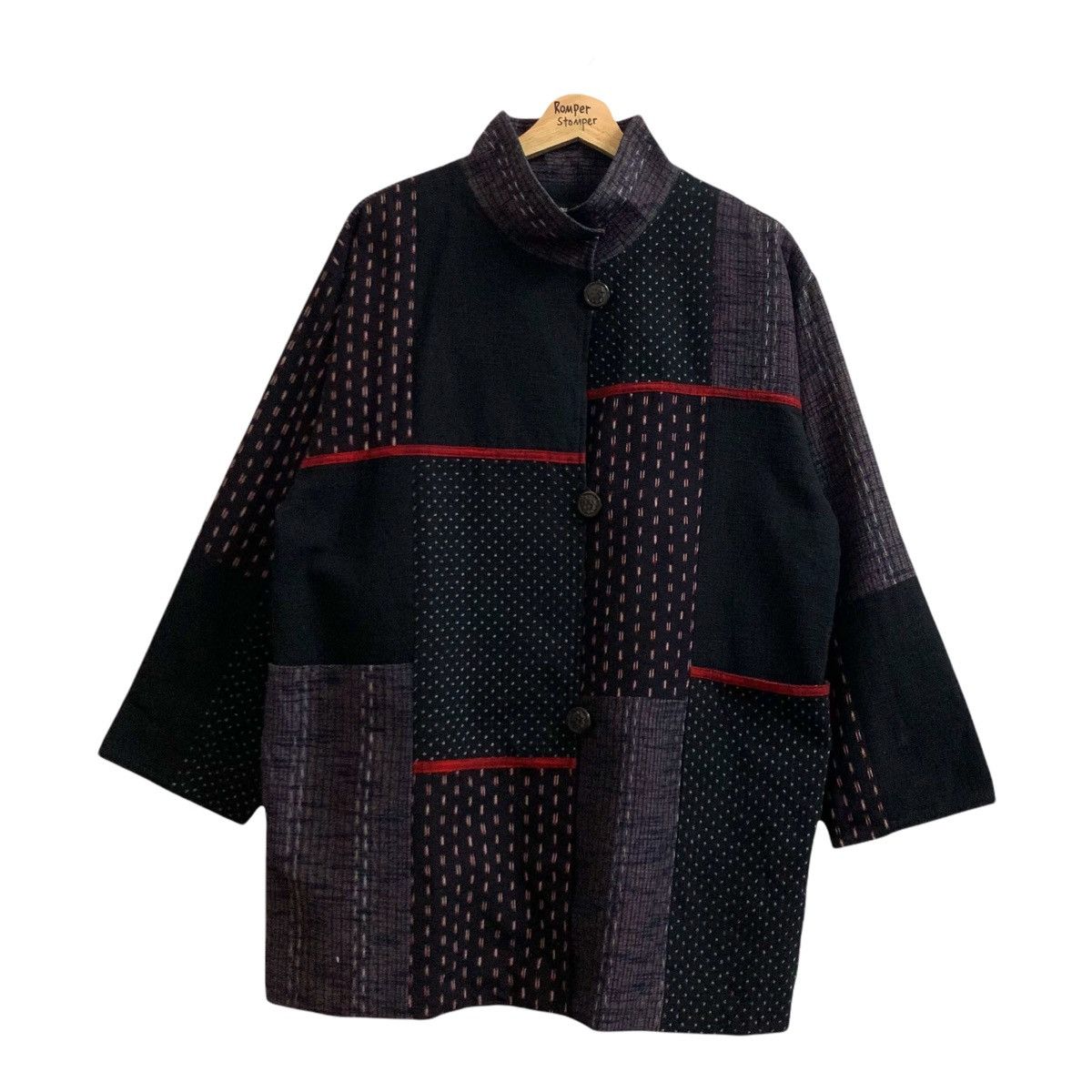 Japanese Brand GIEMON Kurume Kasuri Patchwork Jacket Traditional Japanese Size US M / EU 48-50 / 2 - 1 Thumbnail