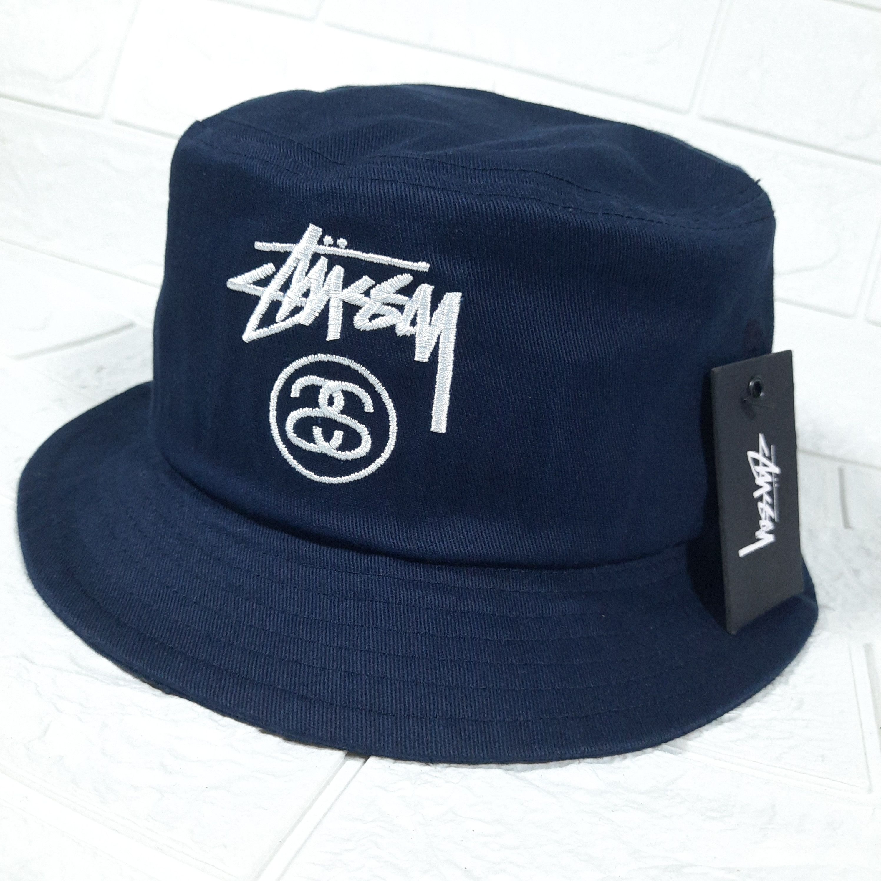 Stussy bucket hat navy clearance