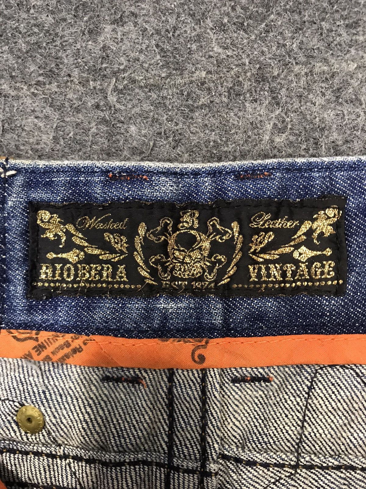 Japanese Brand Riobera Jeans Japan Denim Embroidery Art Logo Size 29 30 Size 29" - 8 Thumbnail