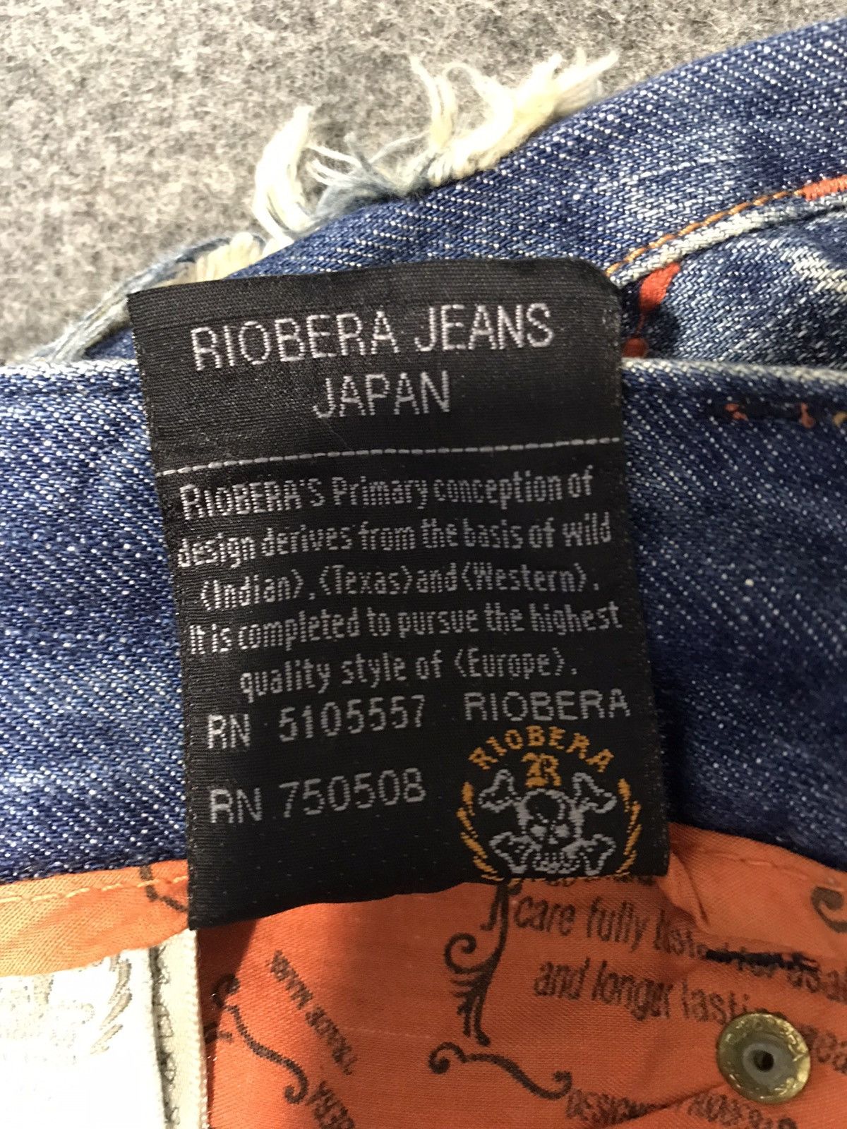 Japanese Brand Riobera Jeans Japan Denim Embroidery Art Logo Size 29 30 Size 29" - 10 Thumbnail