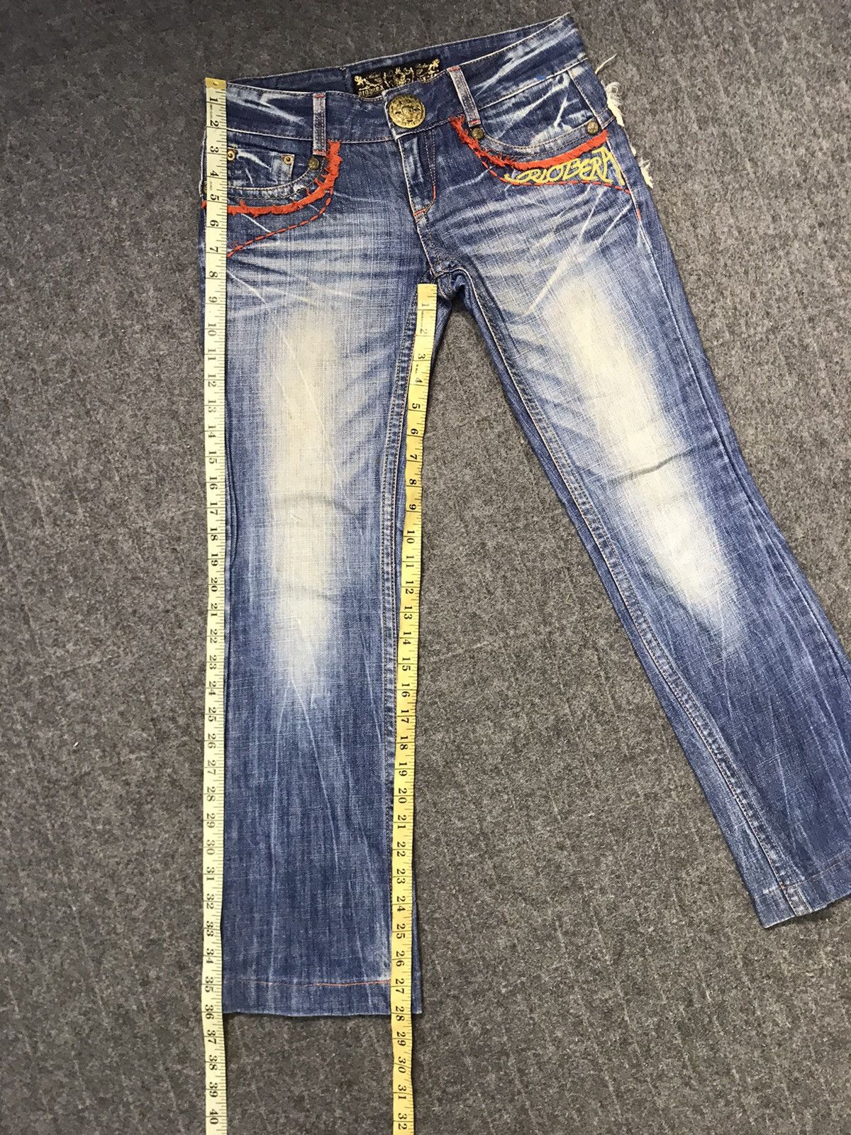 Japanese Brand Riobera Jeans Japan Denim Embroidery Art Logo Size 29 30 Size 29" - 15 Thumbnail