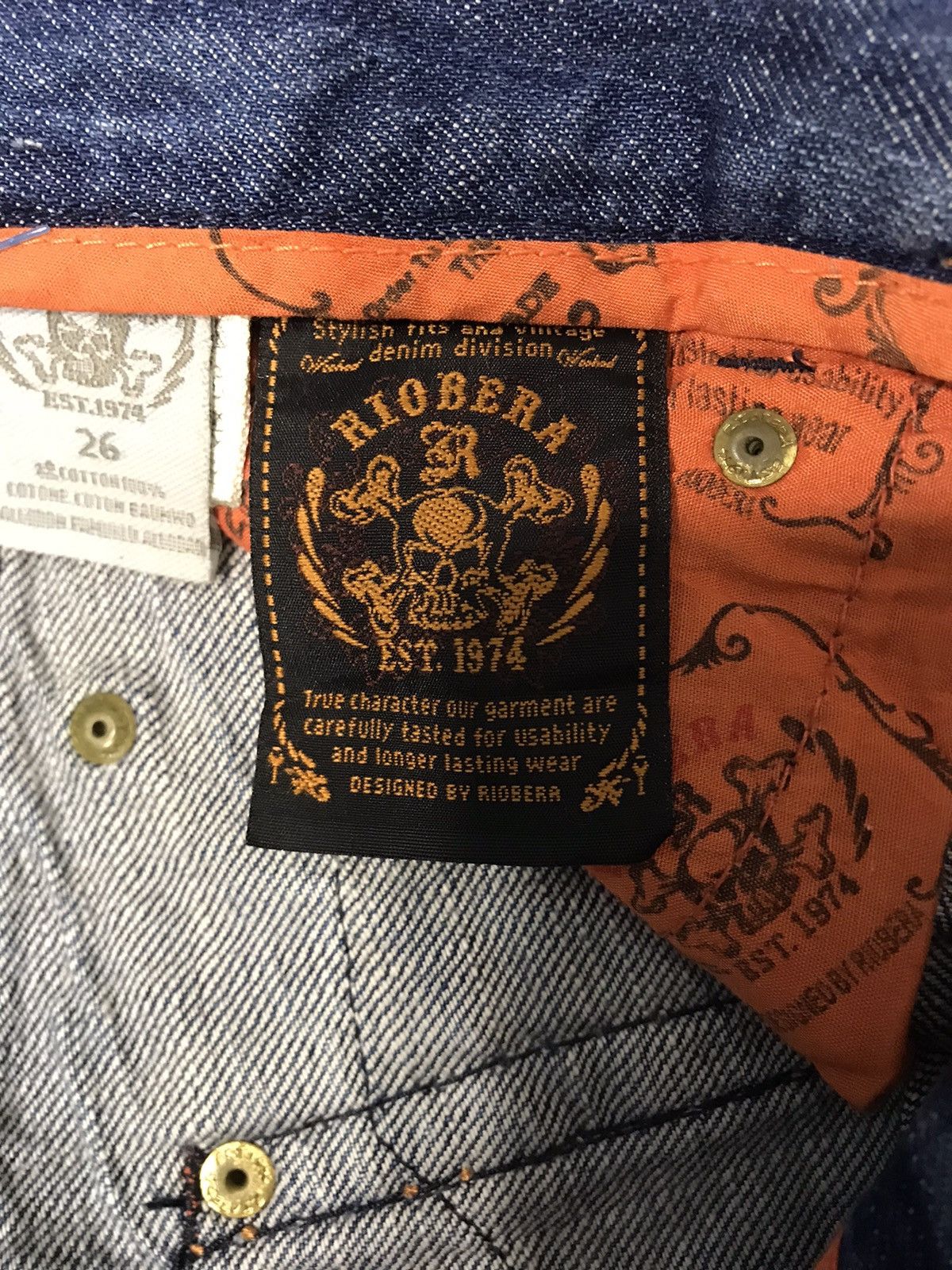 Japanese Brand Riobera Jeans Japan Denim Embroidery Art Logo Size 29 30 Size 29" - 9 Thumbnail