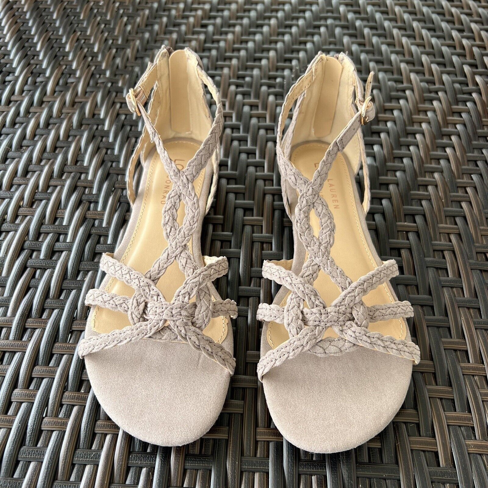 Vintage LC Lauren Conrad Beryl Women’s Flat Taupe Strappy Sandals | Grailed